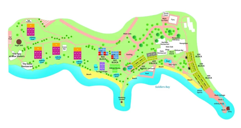 2025 Blue Waters Resort Map + Printable PDF (Official 2022 Edition)