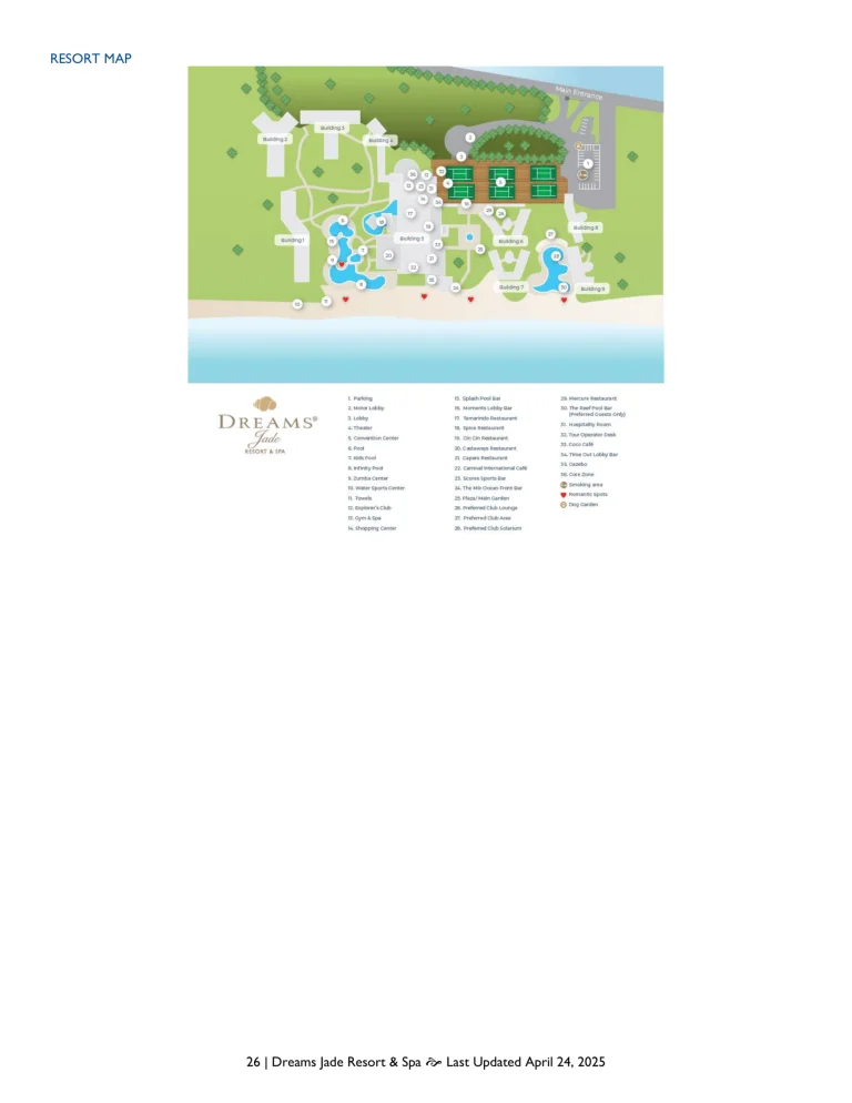 2025 Dreams Jade Resort and Spa Map + Printable PDF