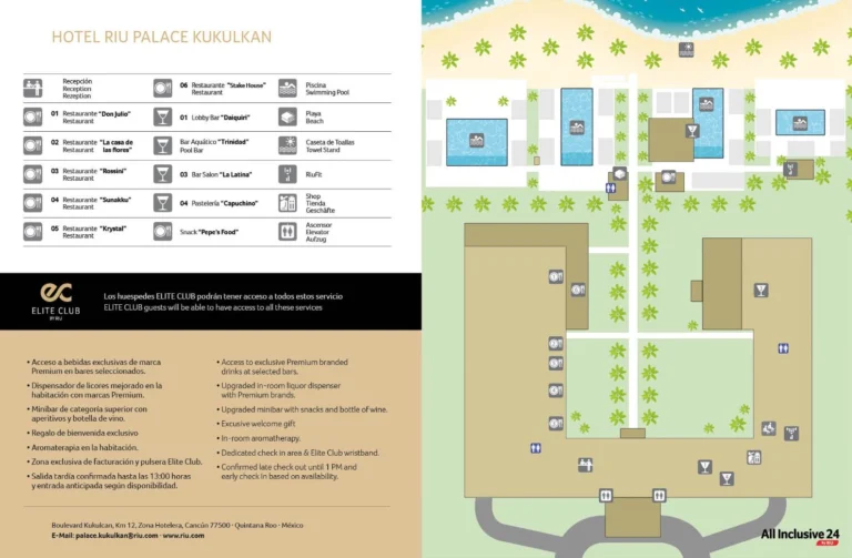 2025 Hotel Riu Palace Kukulkan Map + Printable PDF (Official 2022 Edition)