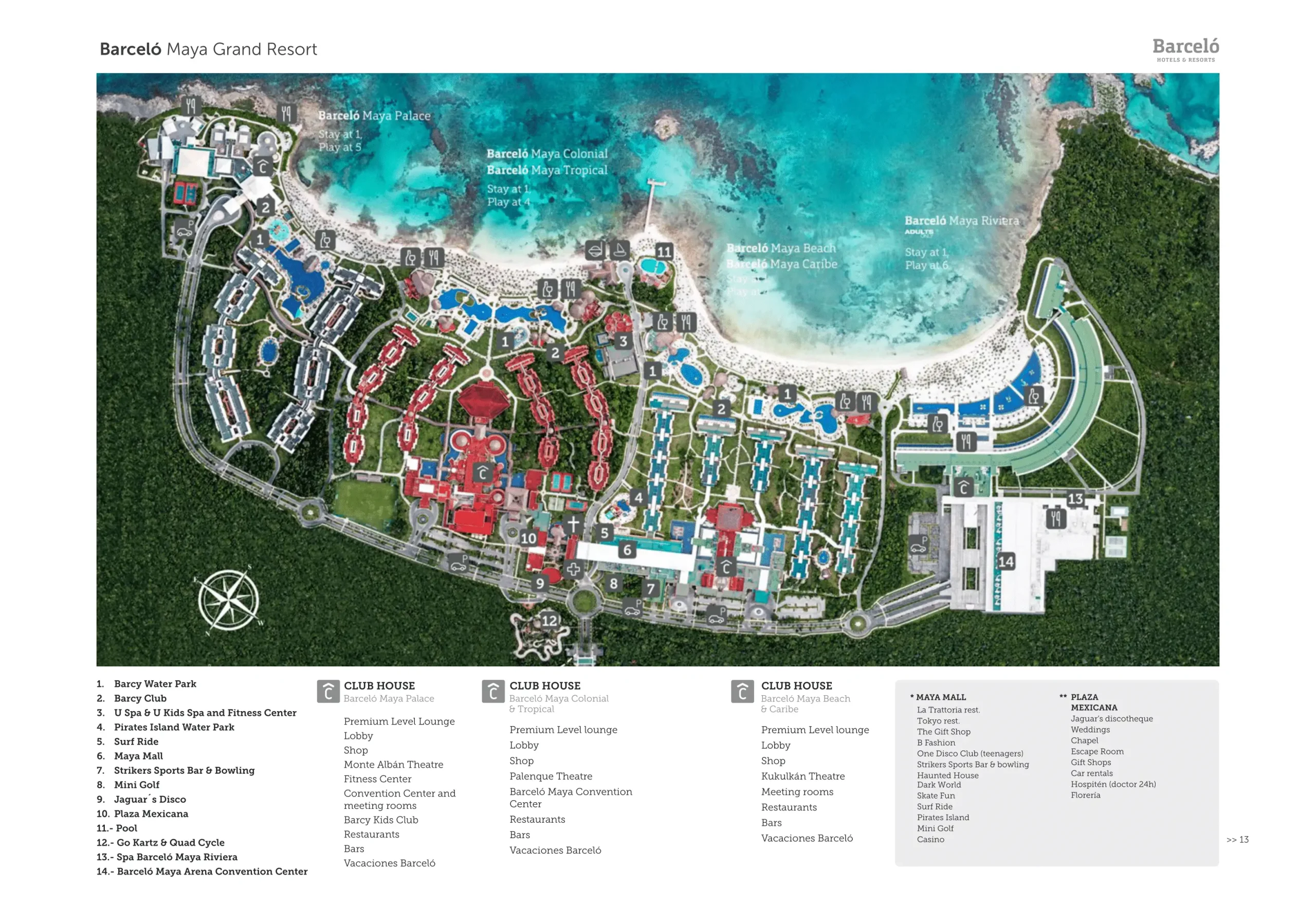 Barceló Maya Beach Map 2023
