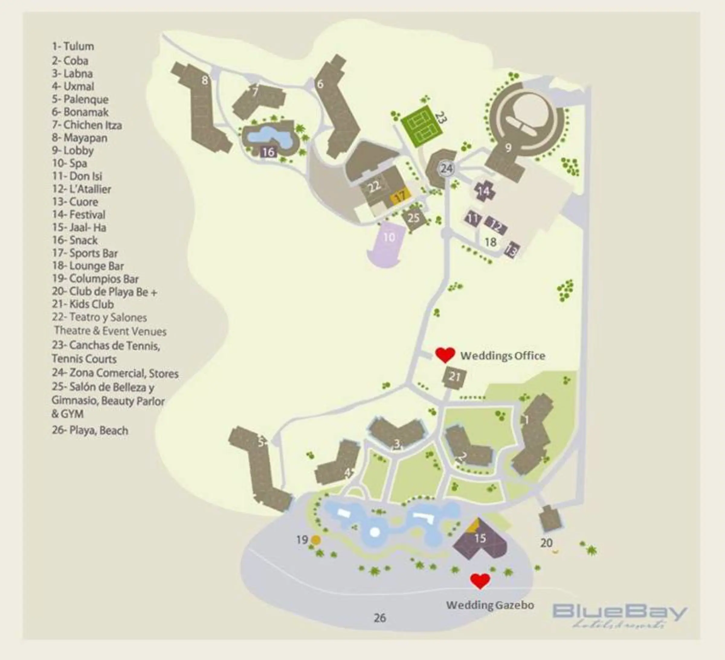 BlueBay Grand Esmeralda Map 2013