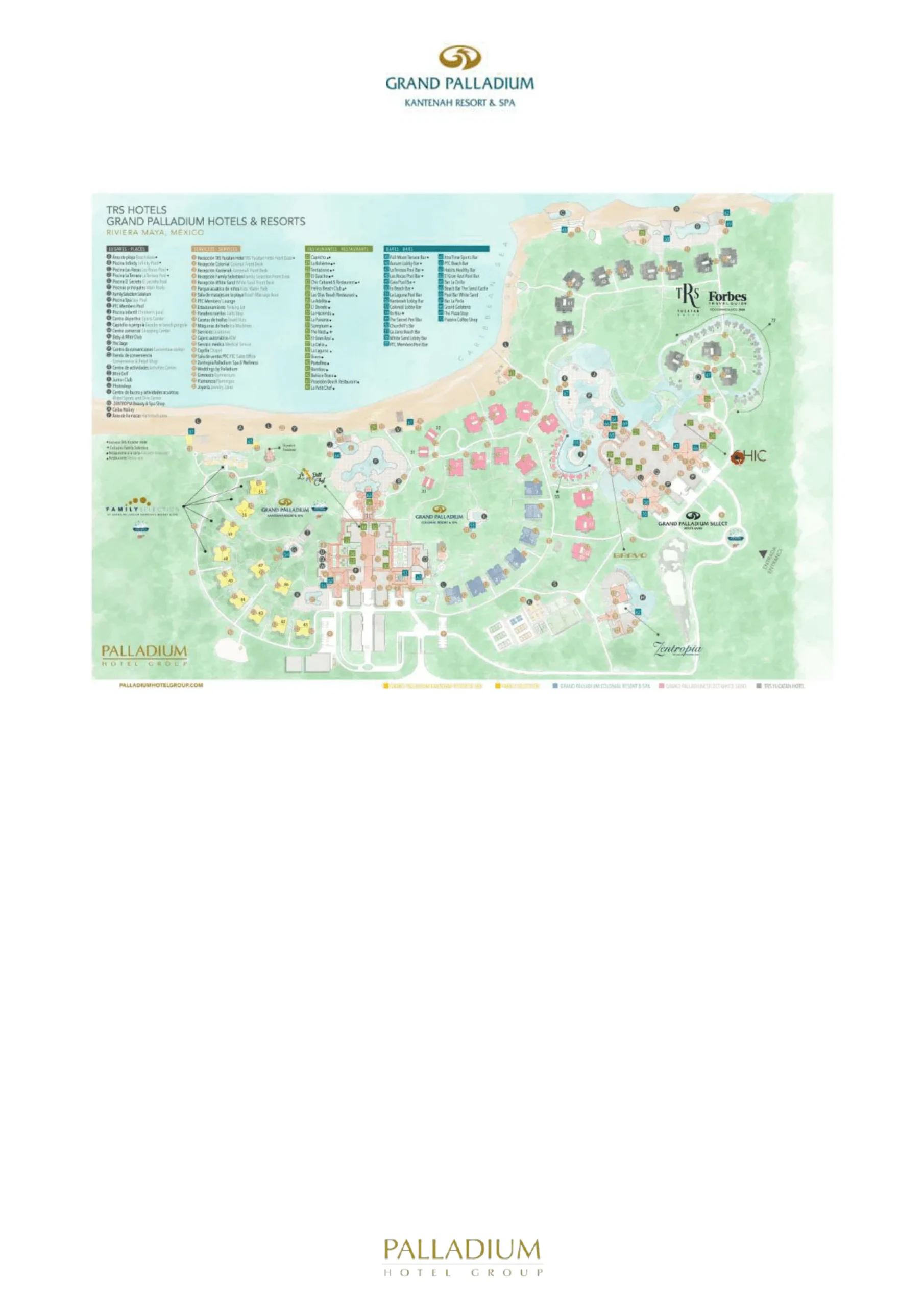 Grand Palladium Kantenah Resort and Spa Map 2016