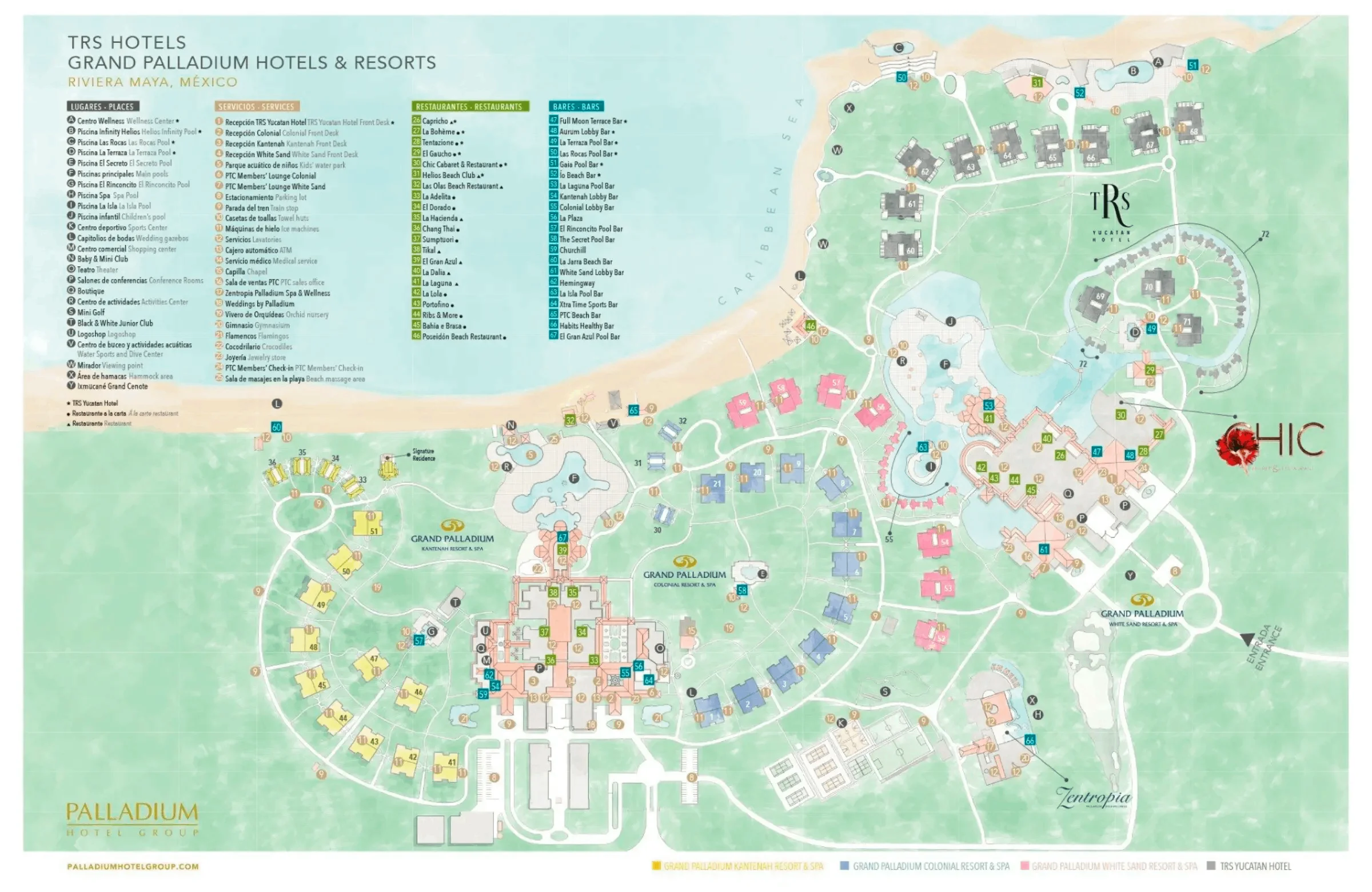 Grand Palladium Kantenah Resort and Spa Map 2019-2024