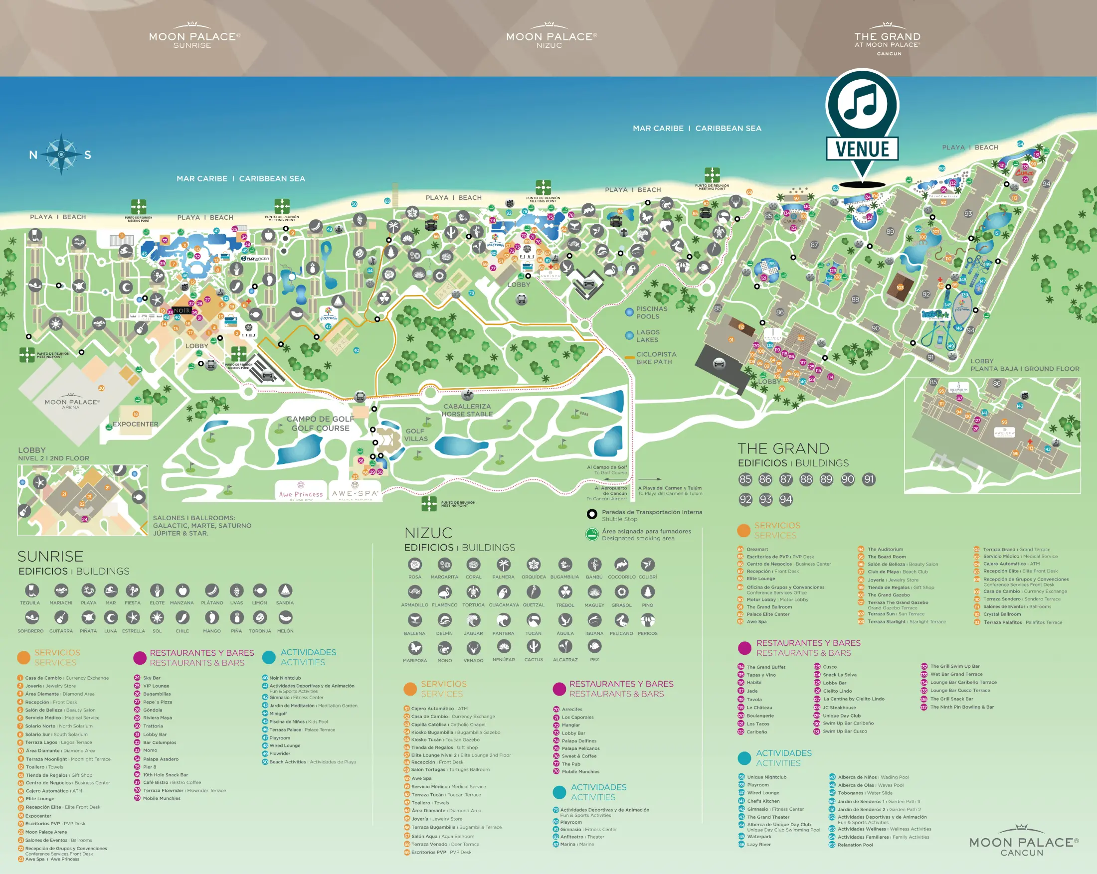 Moon Palace The Grand Cancun Map 2019