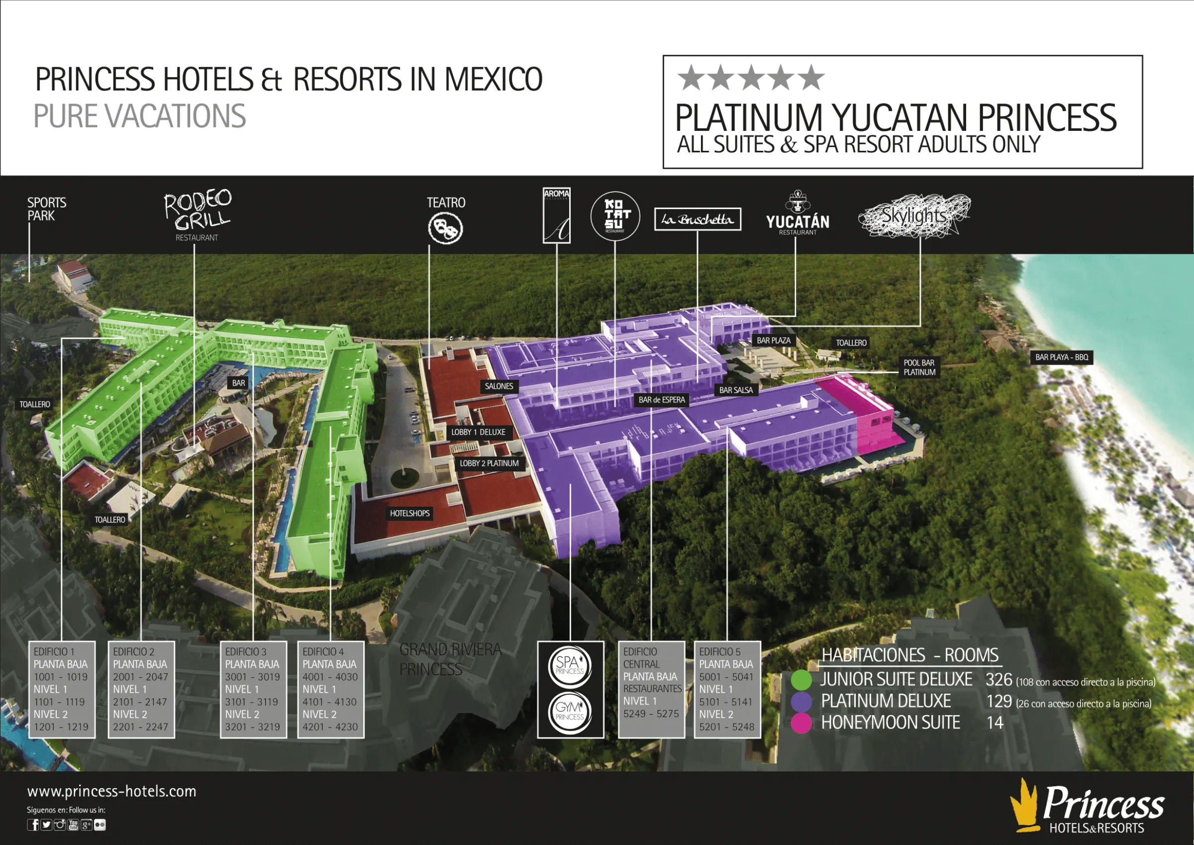 Platinum Yucatán Princess All Suites and Spa Resort Map 2020
