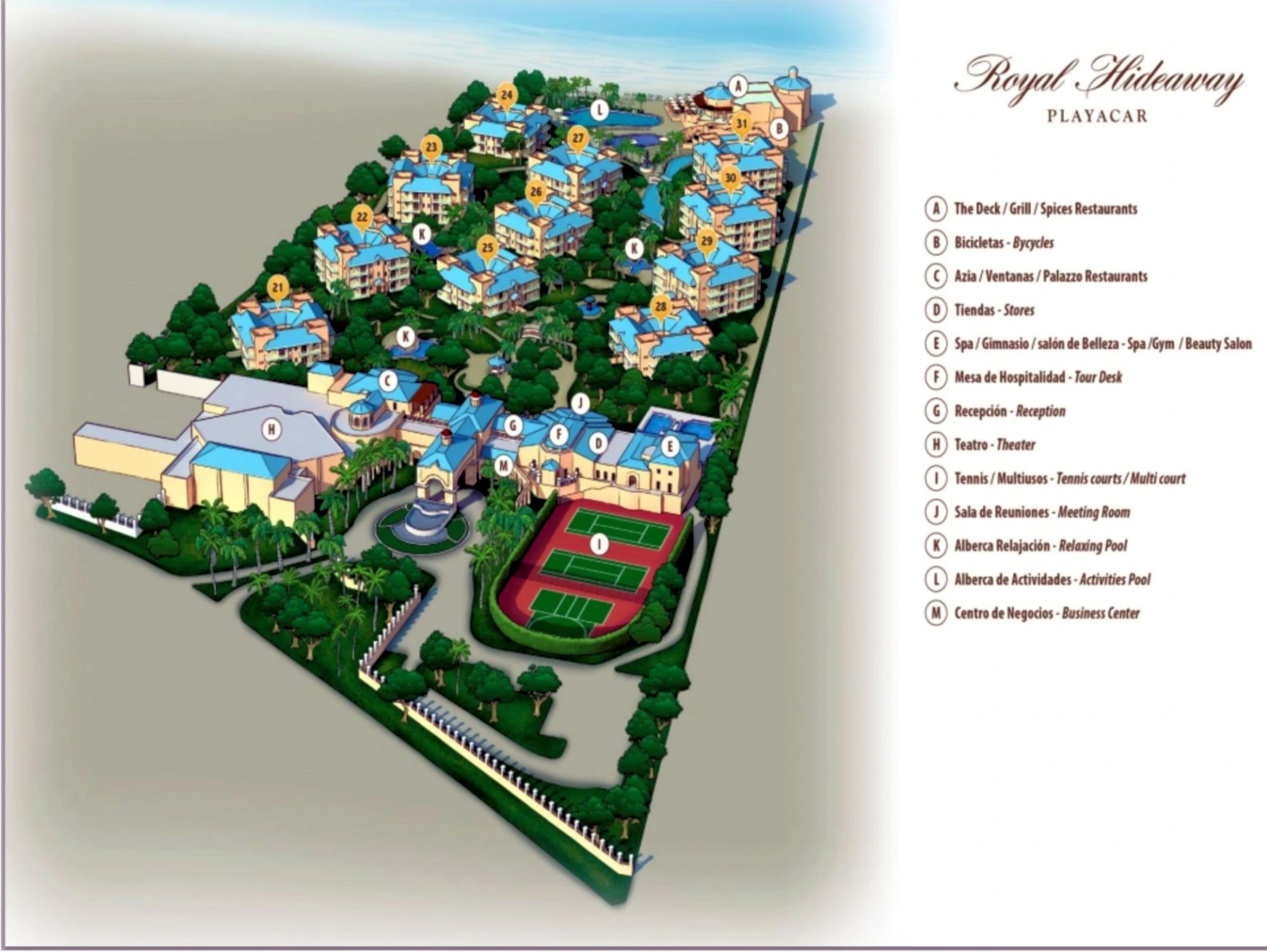 Royal Hideaway Playacar Map