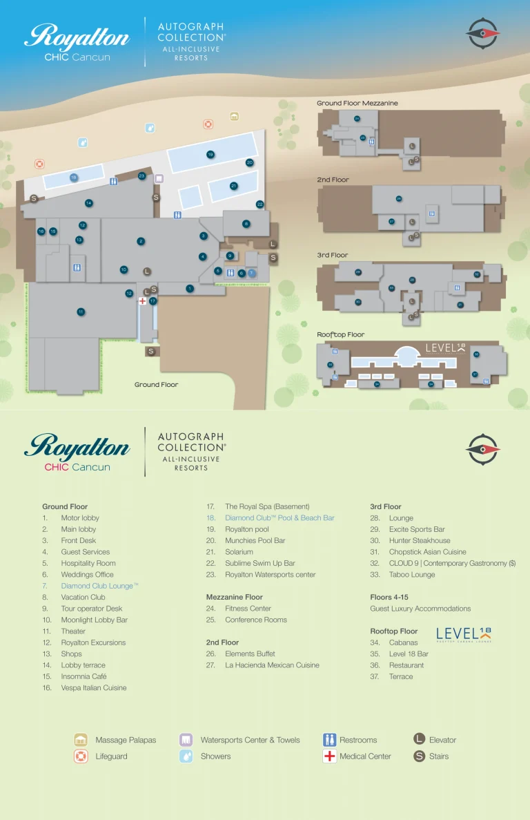Royalton CHIC Cancun Resort Map 2024