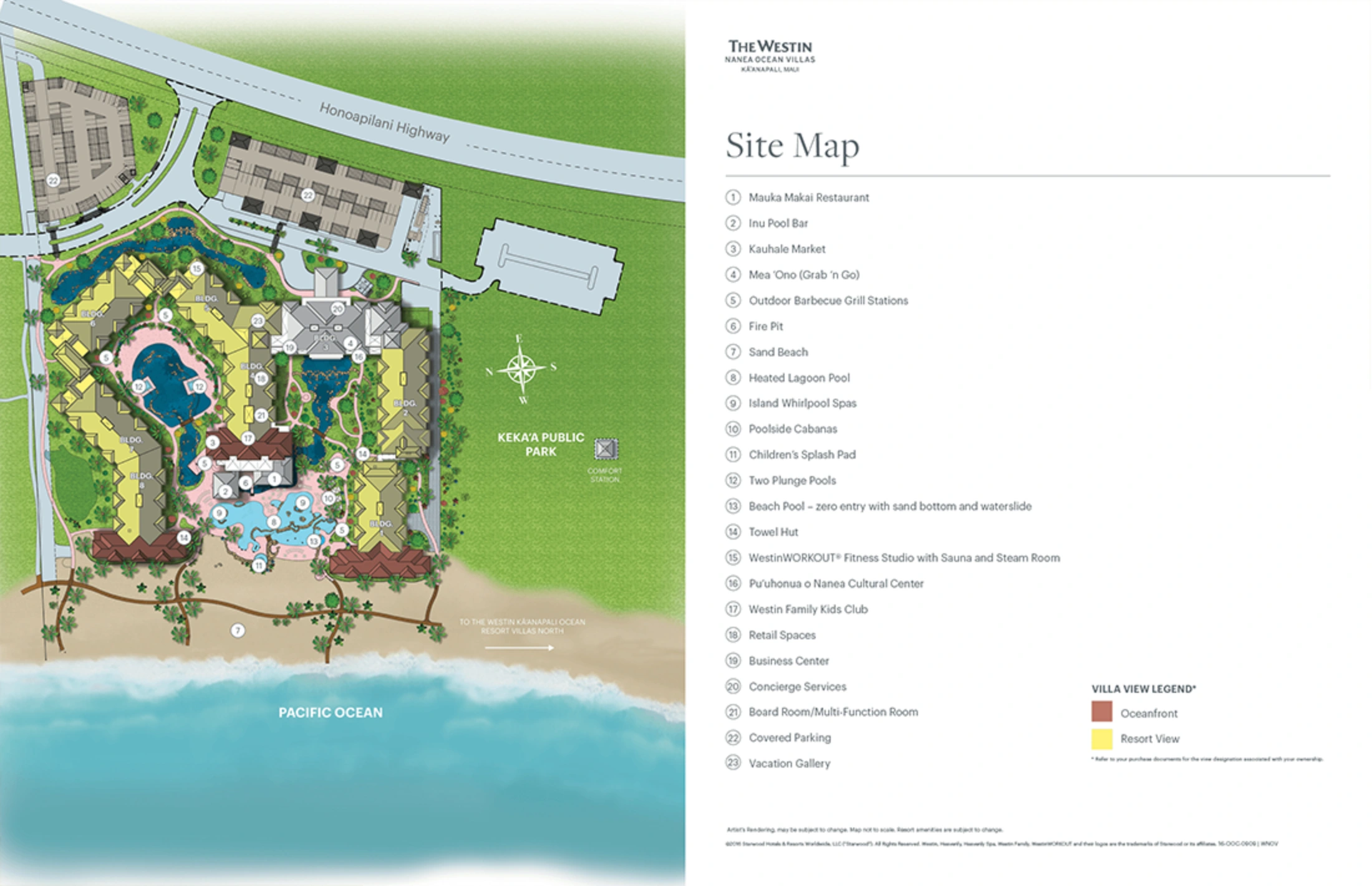 Westin Nanea Ocean Villas Map 2015