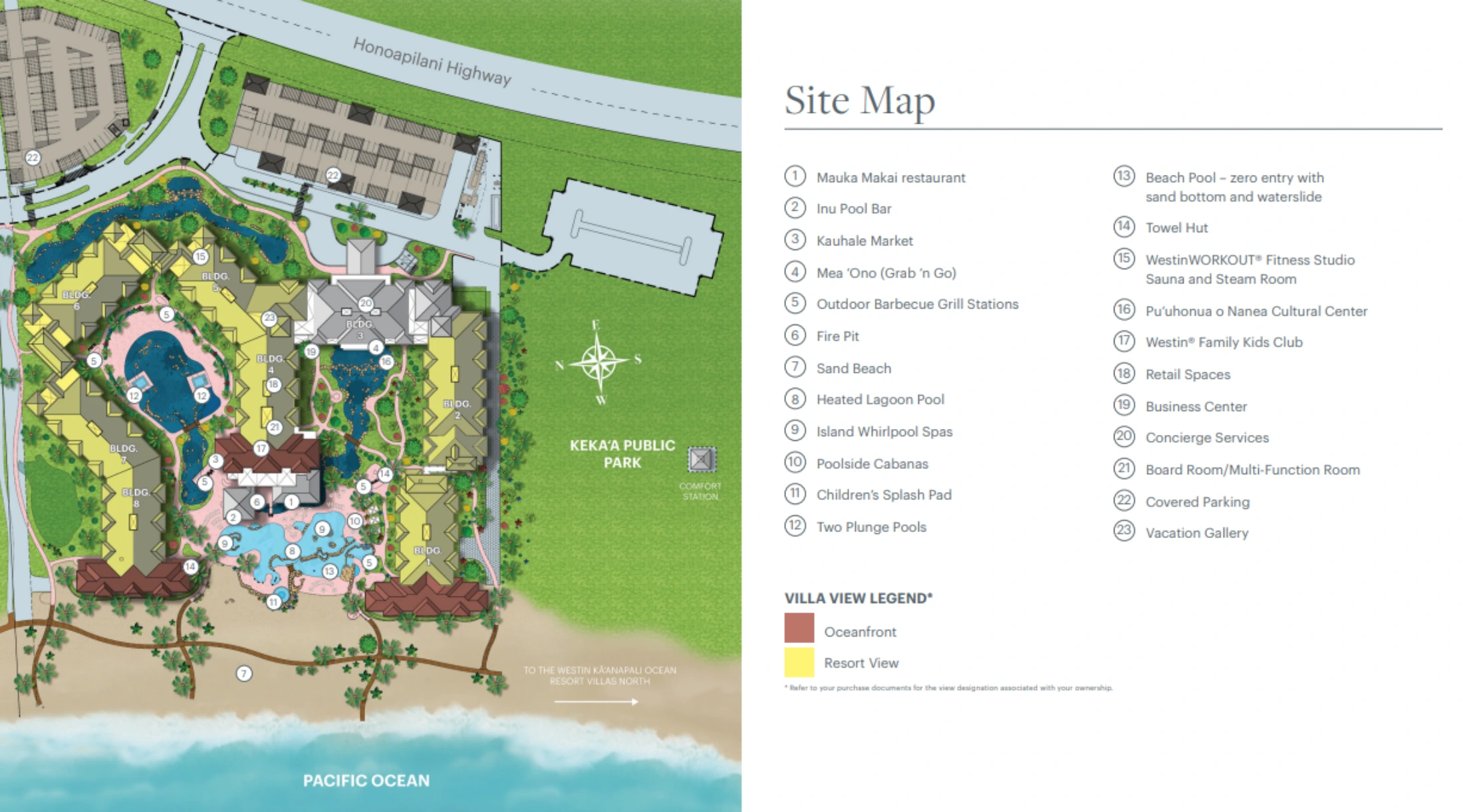 Westin Nanea Ocean Villas Map 2016