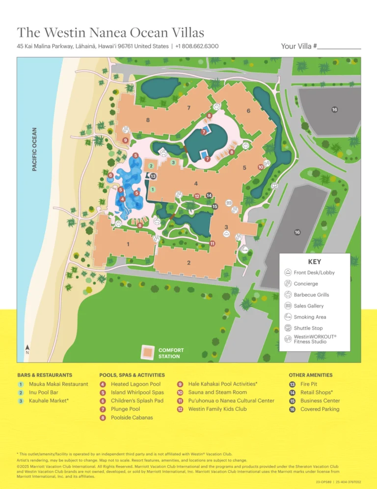 Westin Nanea Ocean Villas Map 2025