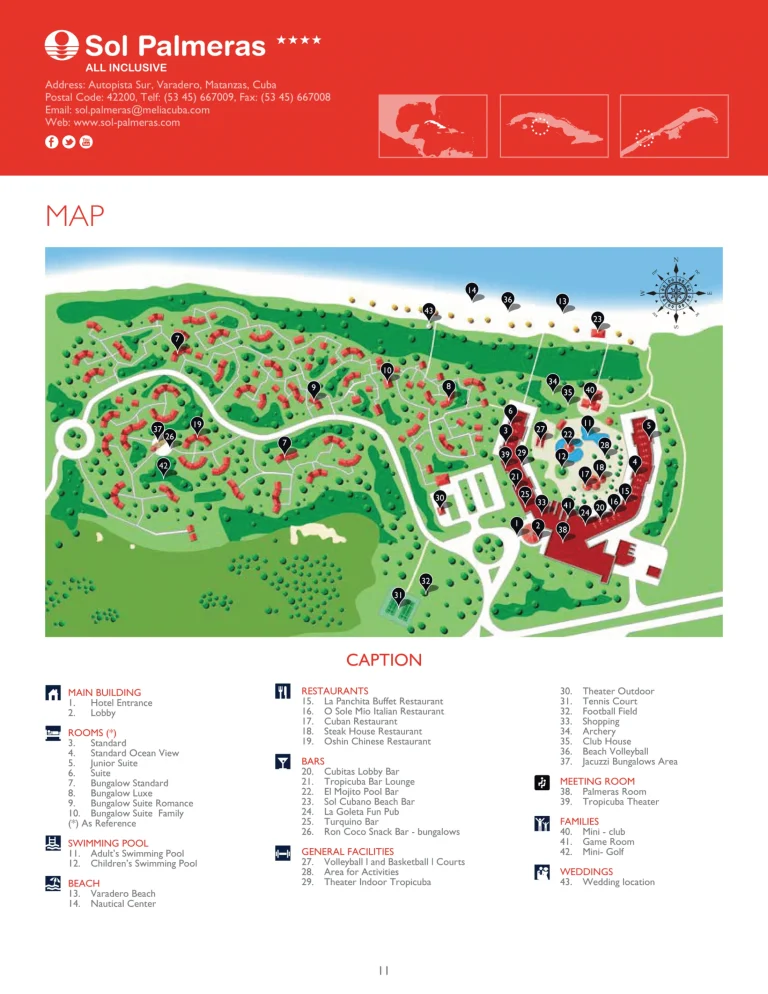 2025 Hotel Sol Palmeras Map + Printable PDF (Official 2014 Edition)-1
