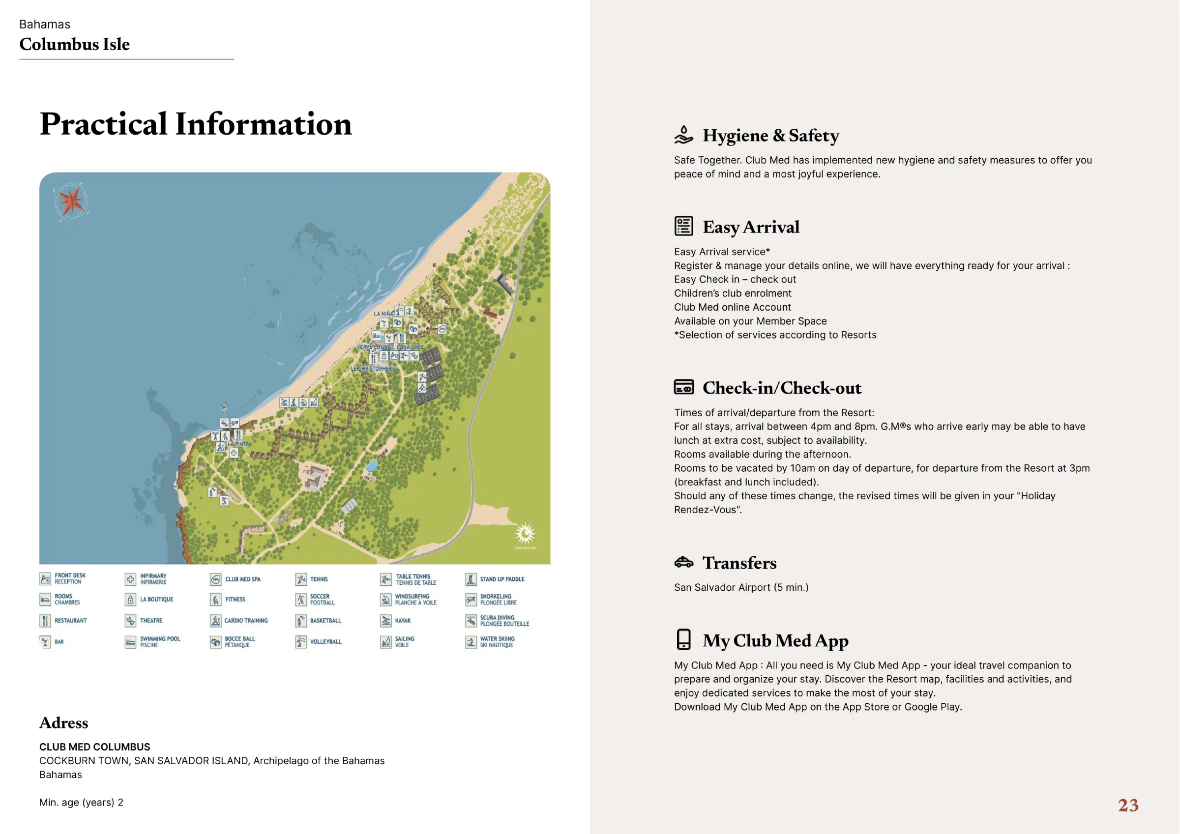 Club Med Columbus Bahamas Map 2023