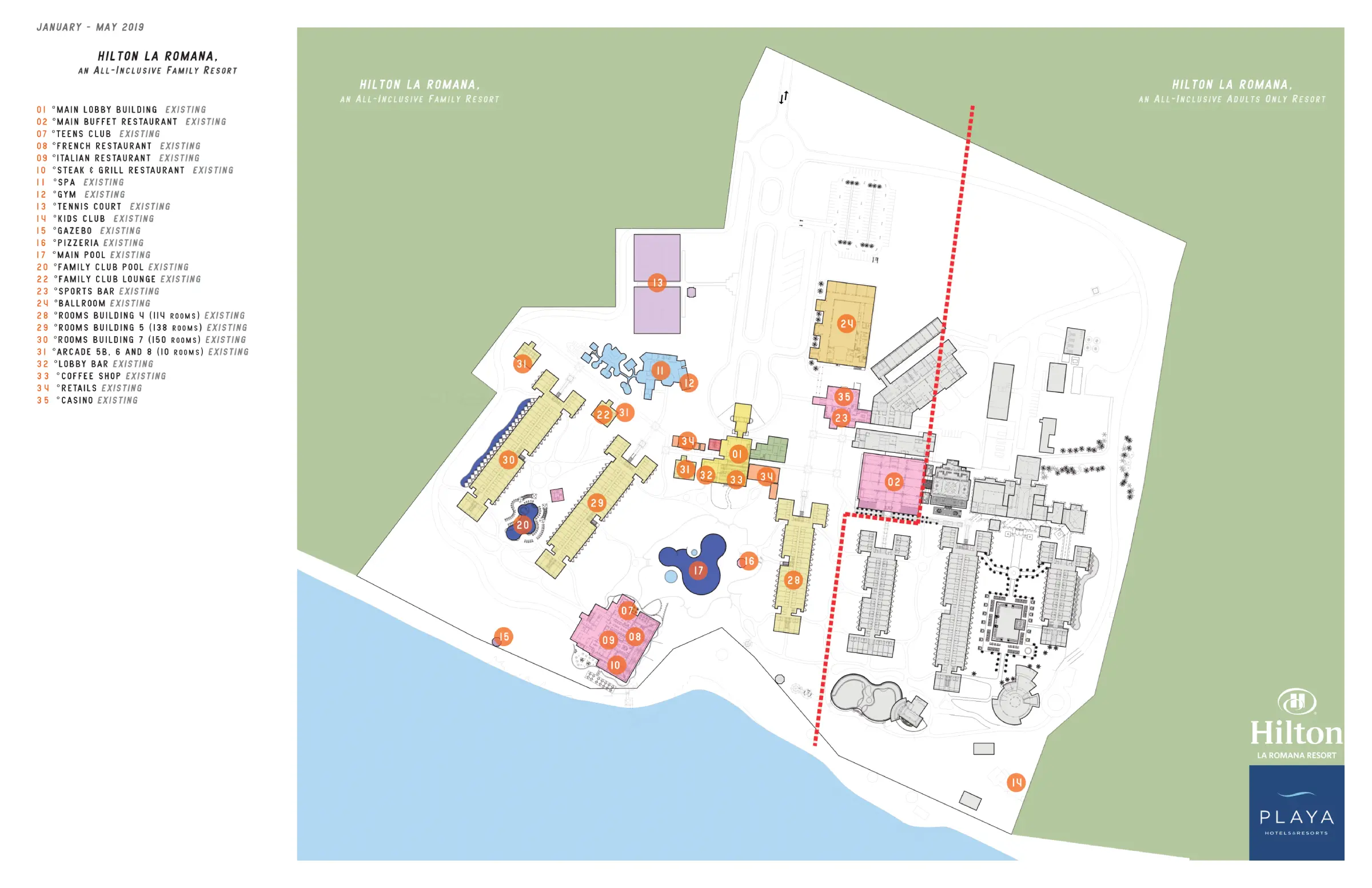 2019 Hilton La Romana All Inclusive Family Resort Map