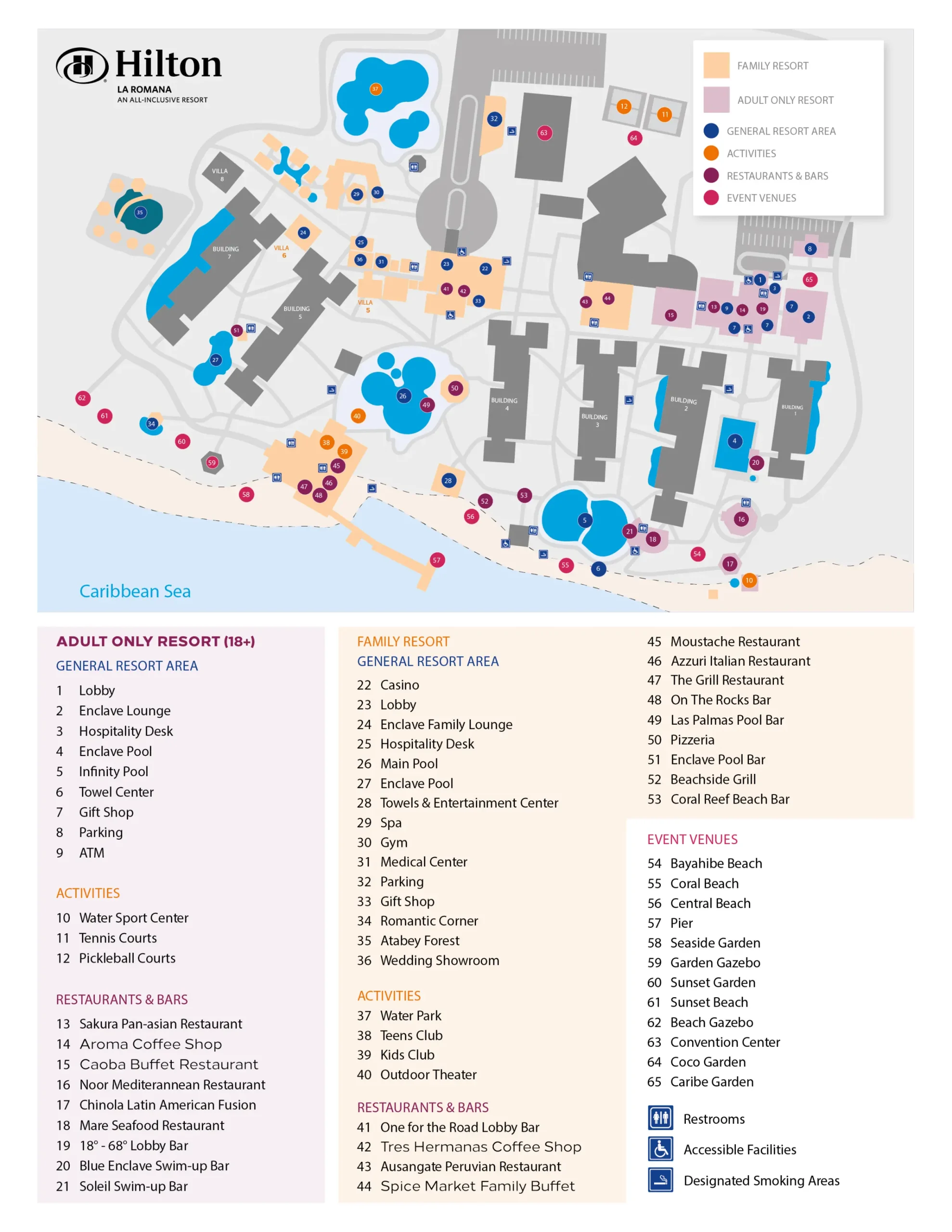 Hilton La Romana All Inclusive Family Resort Map 2025
