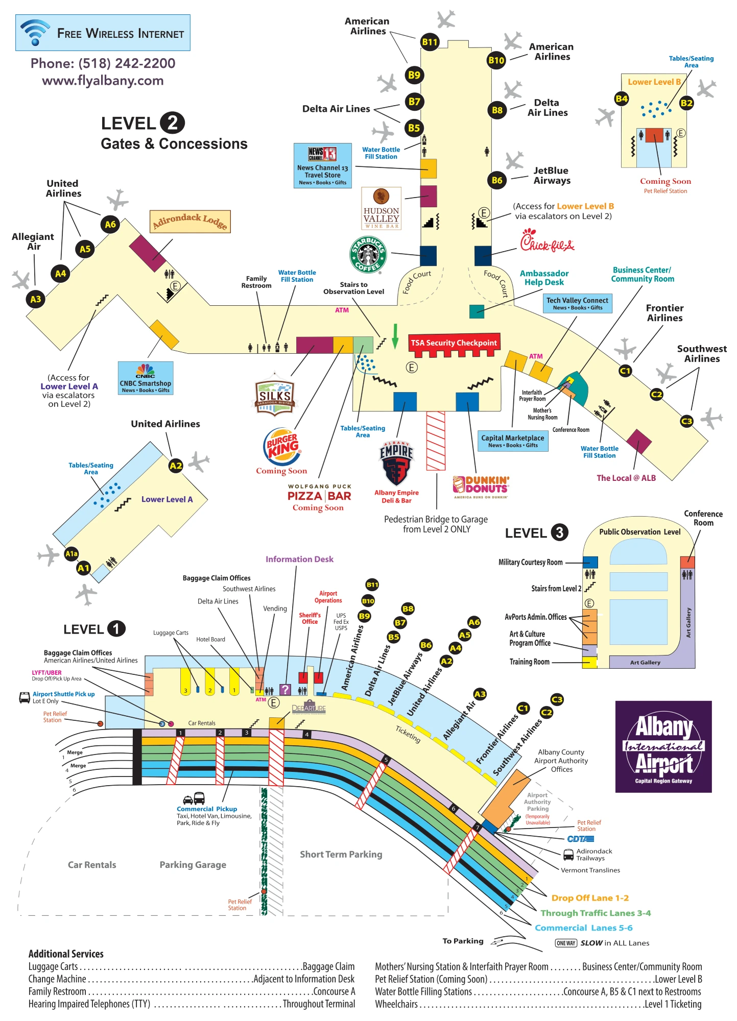 Albany International Airport Map 2019