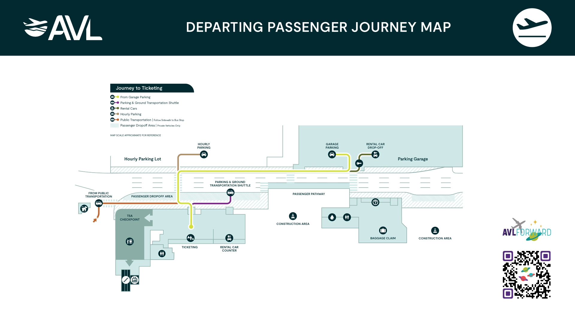 Asheville Regional Airport Terminal Departure Map 2025
