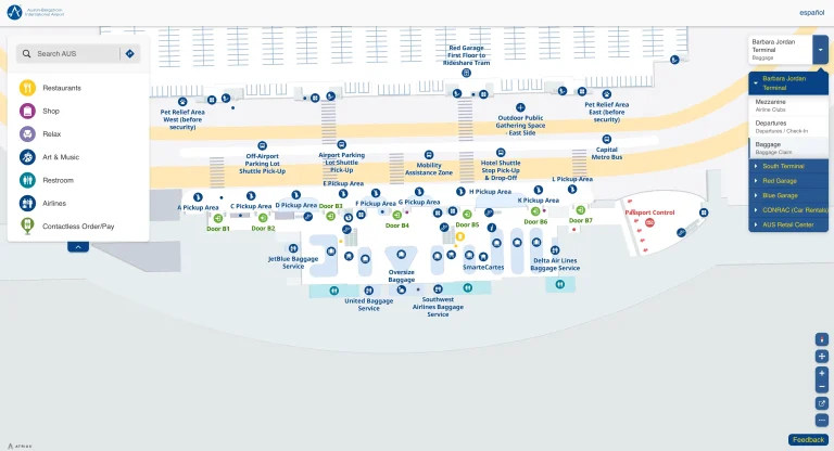 Austin Bergstrom International Airport Baggage Claim Map 2025