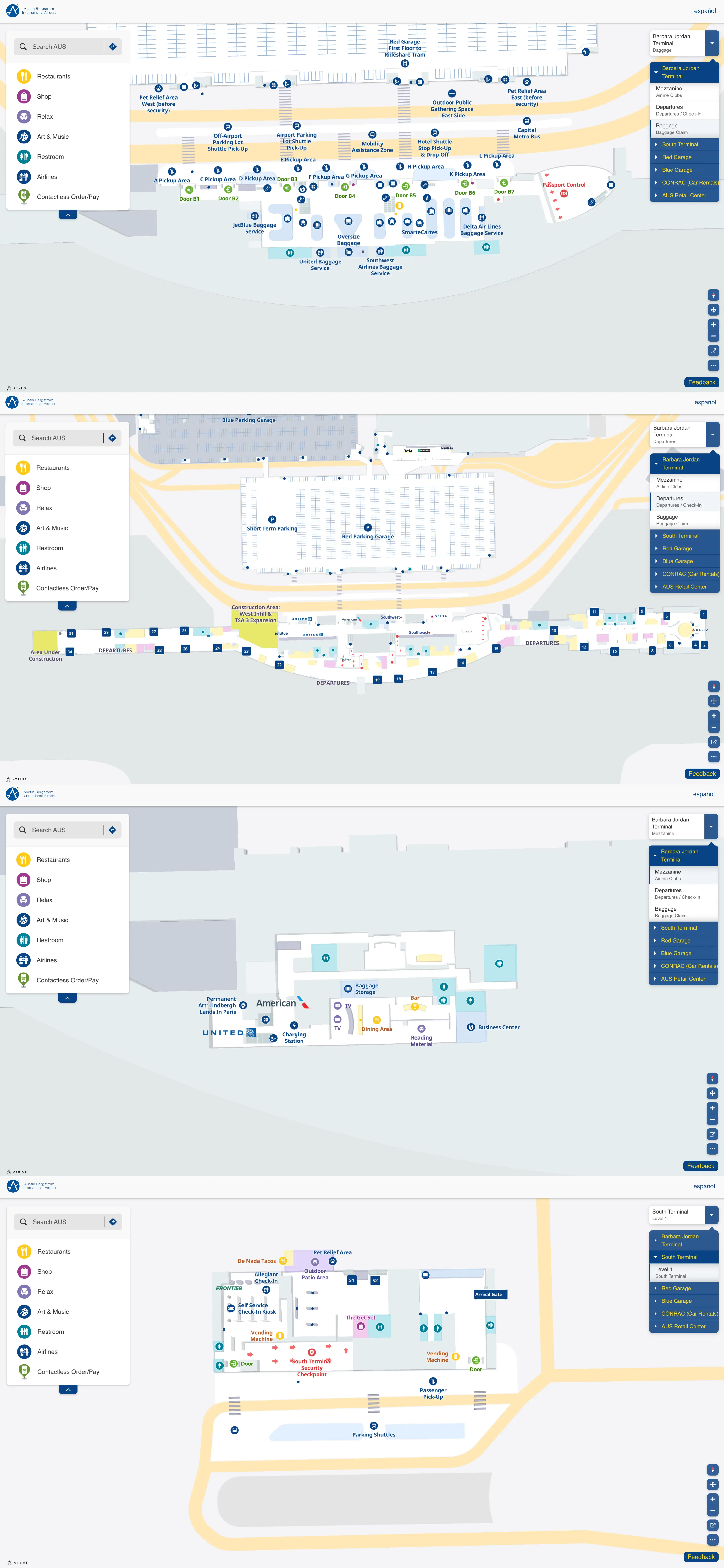 Austin Bergstrom International Airport Map 2025