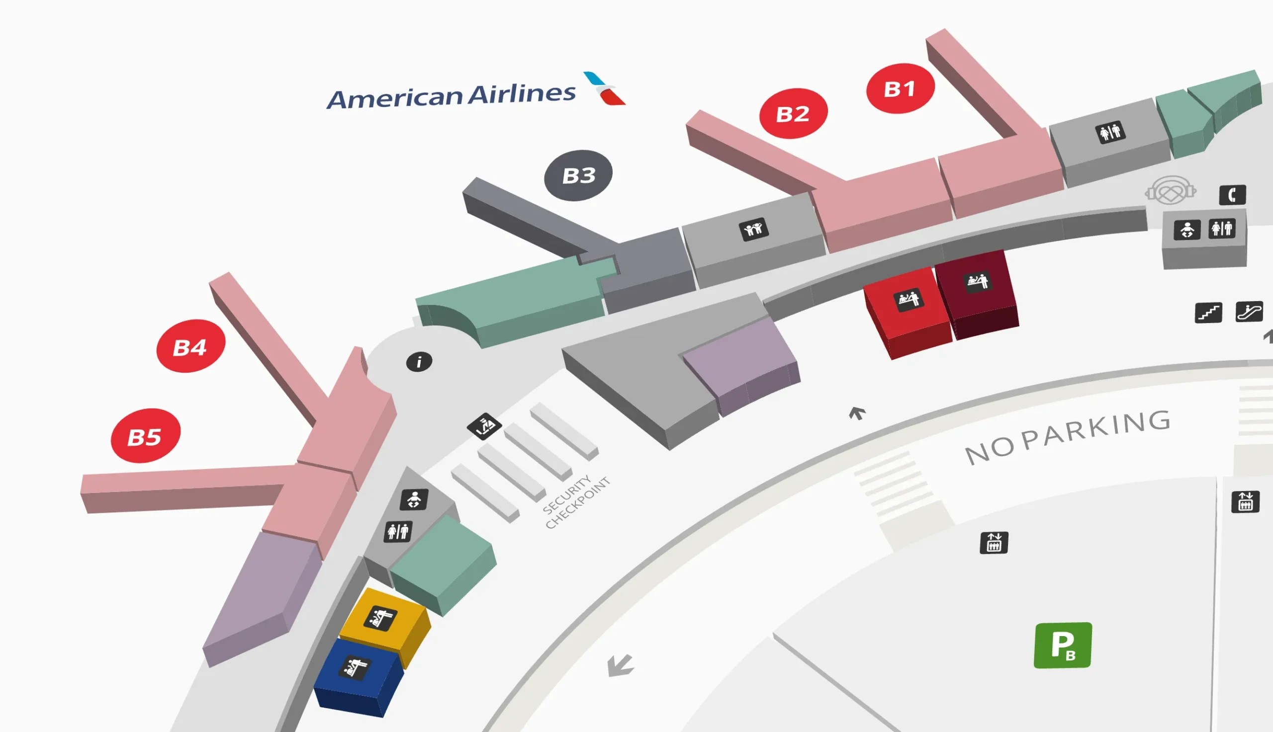 BHM Airport Terminal - Concourse B Upper Level Map 2024