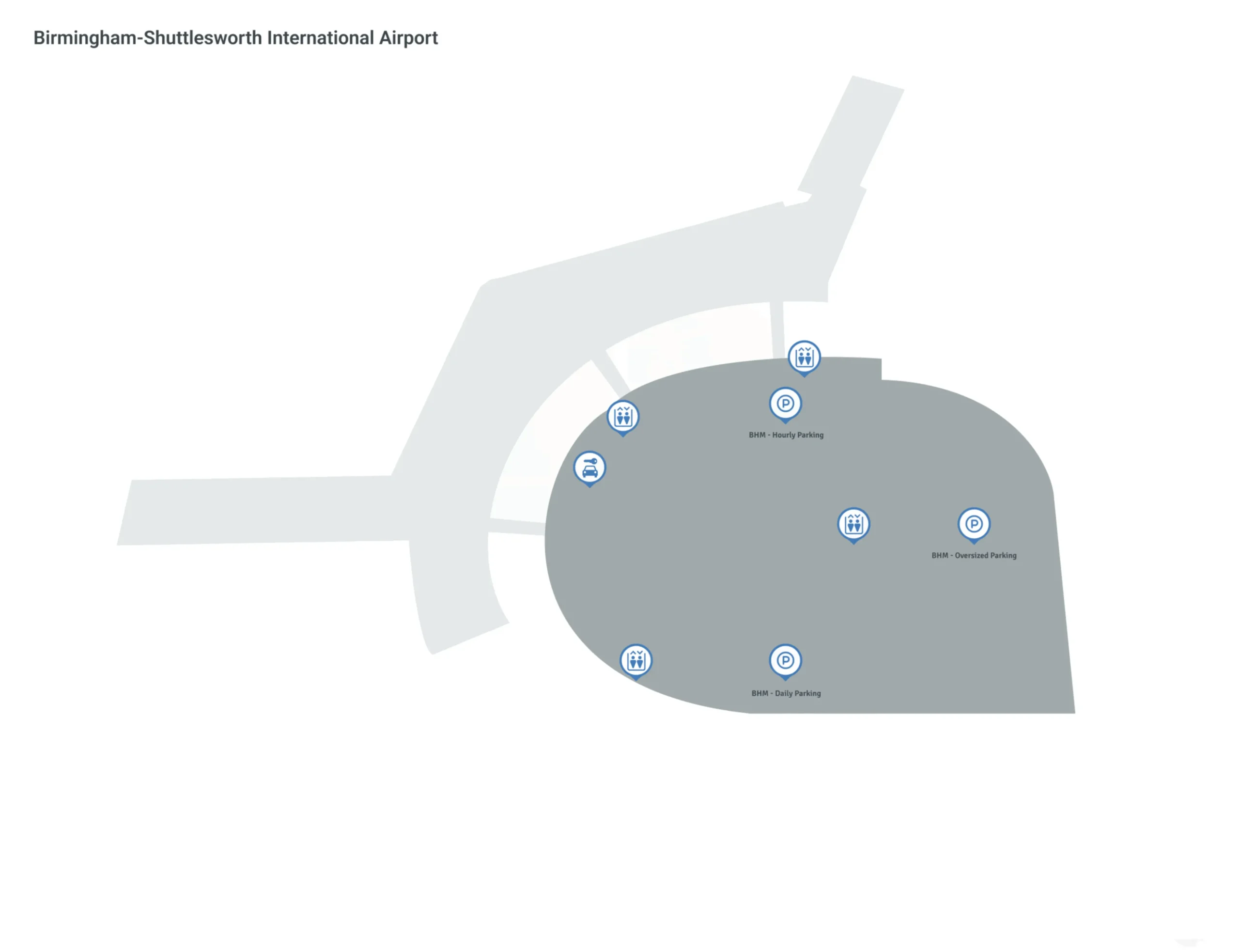 BHM Airport Terminal Parking Map 2024