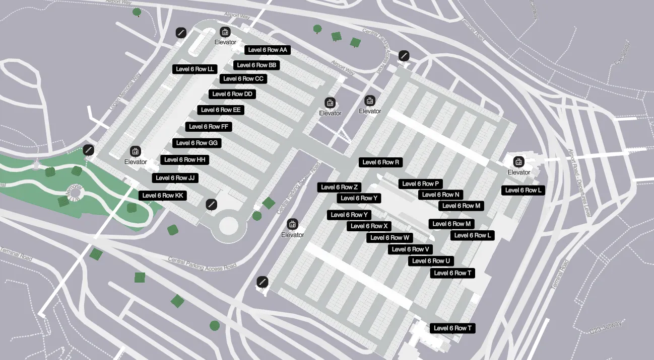 BOS Airport Terminal - Central Parking Level 6 Map 2024