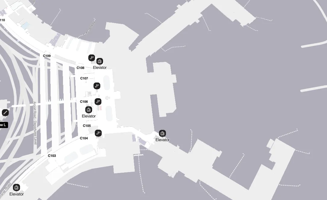 BOS Airport Terminal - Terminal C Level 1 Map 2024