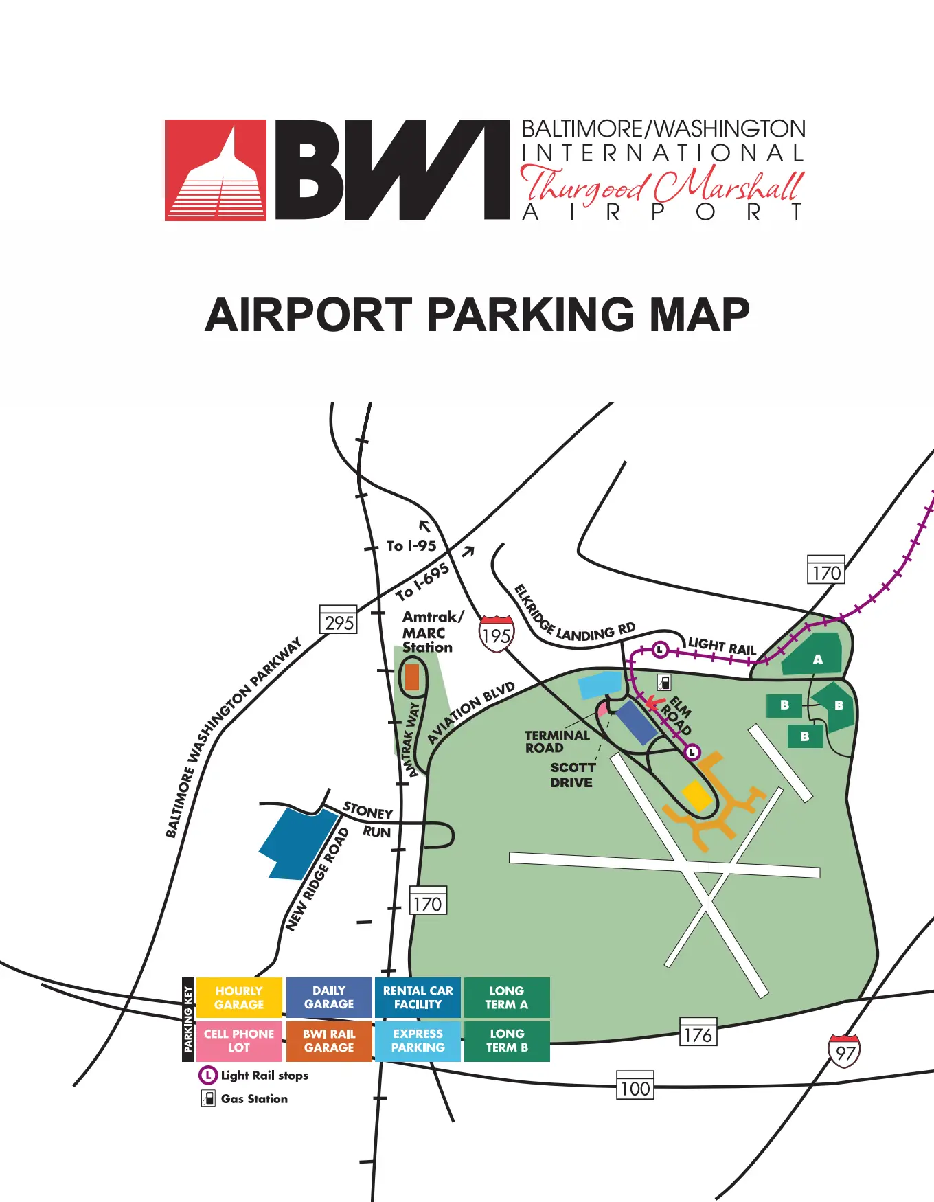 BWI Airport Terminal Parking Map 2024