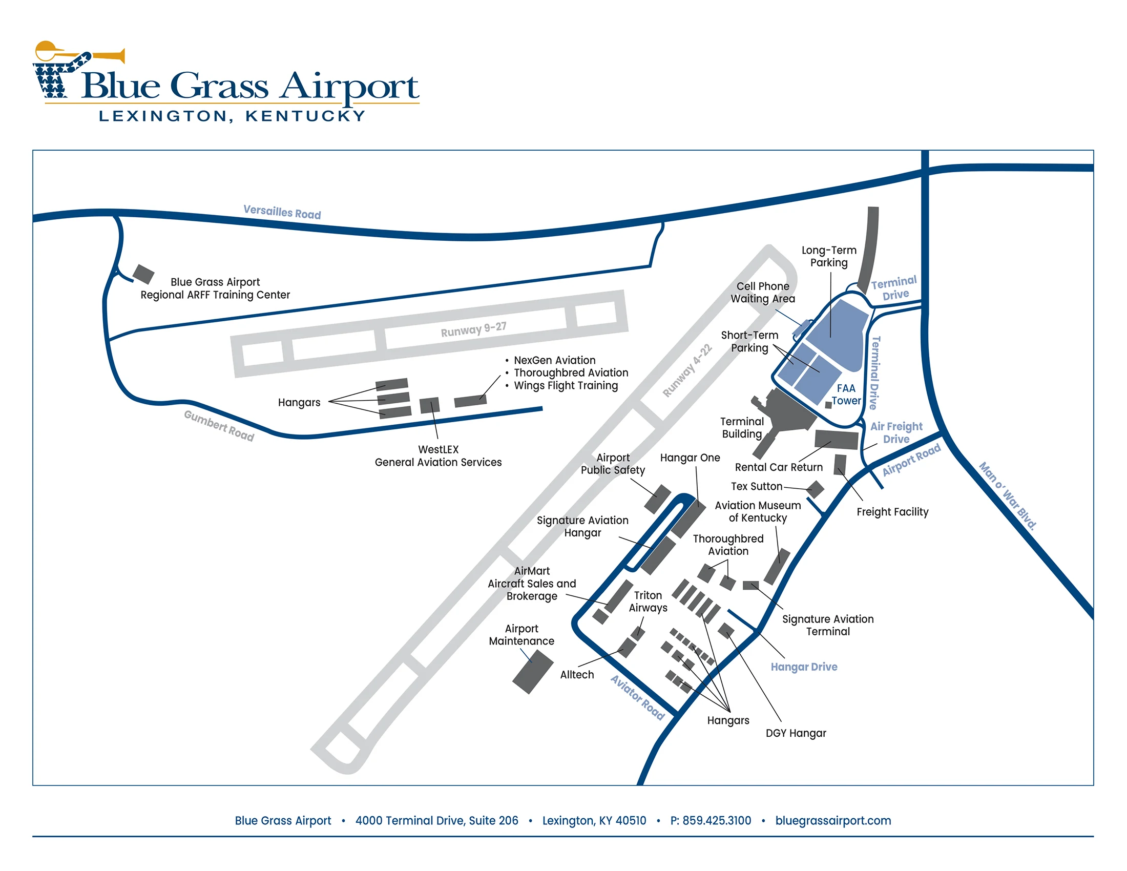 Blue Grass Airport Terminal Property Map 2025