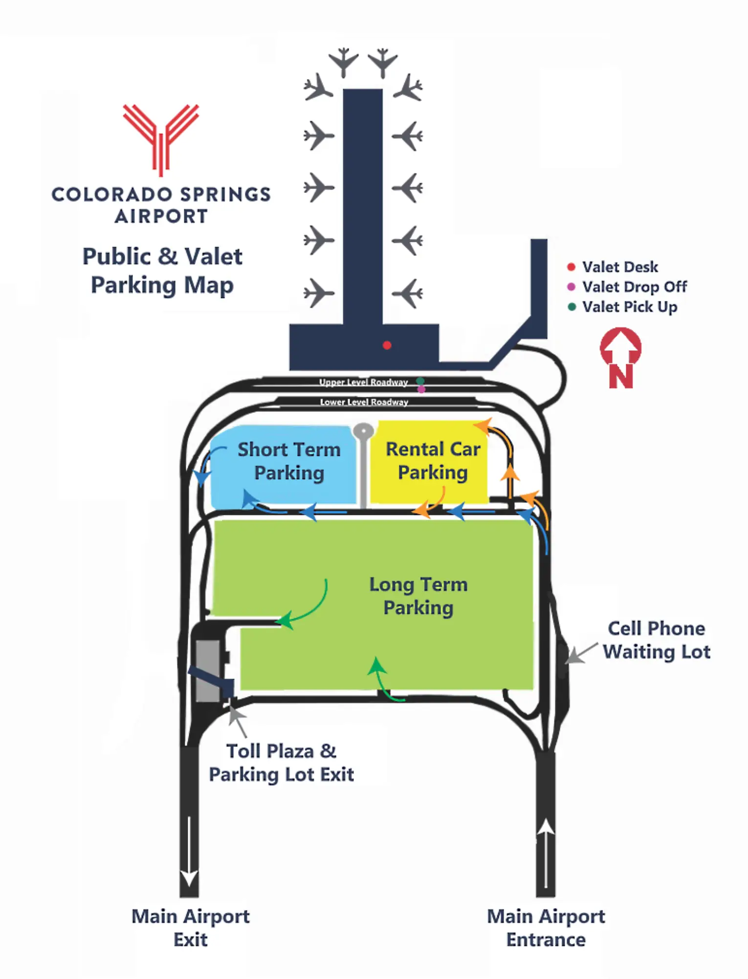 COS Airport Terminal Parking Map 2024