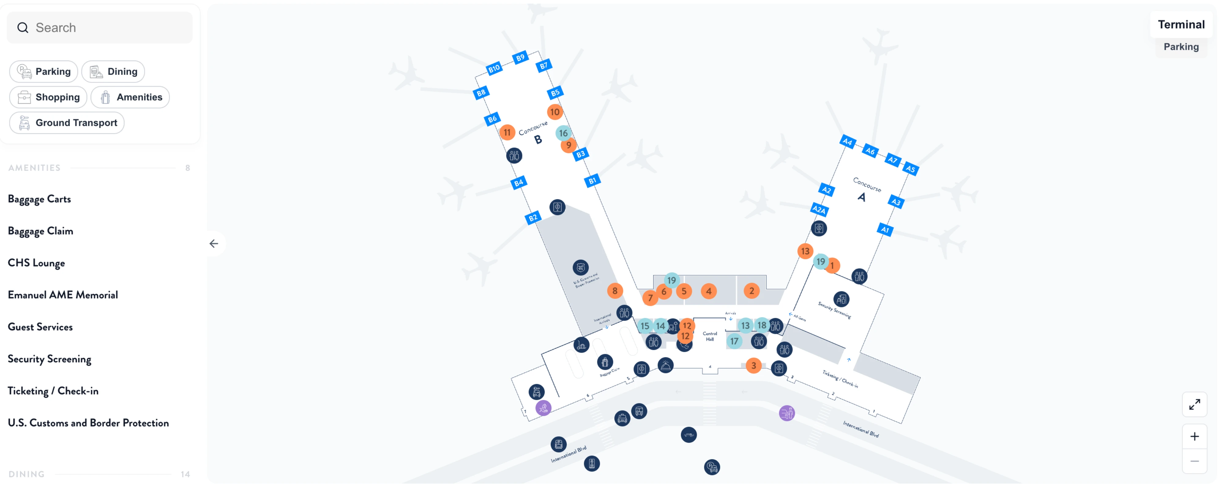 Charleston International Airport Map 2026