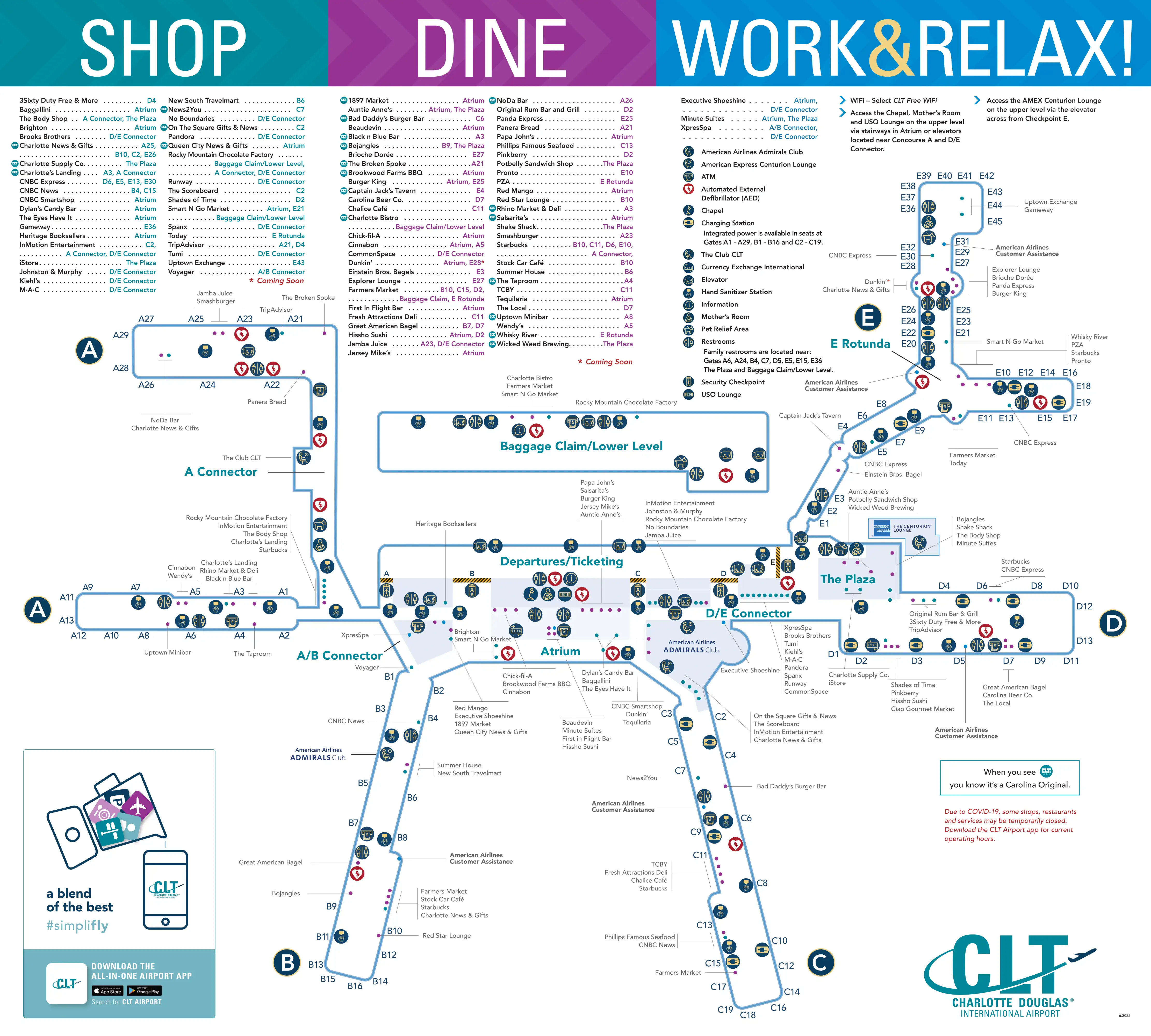 Charlotte Douglas International Airport Map 2022