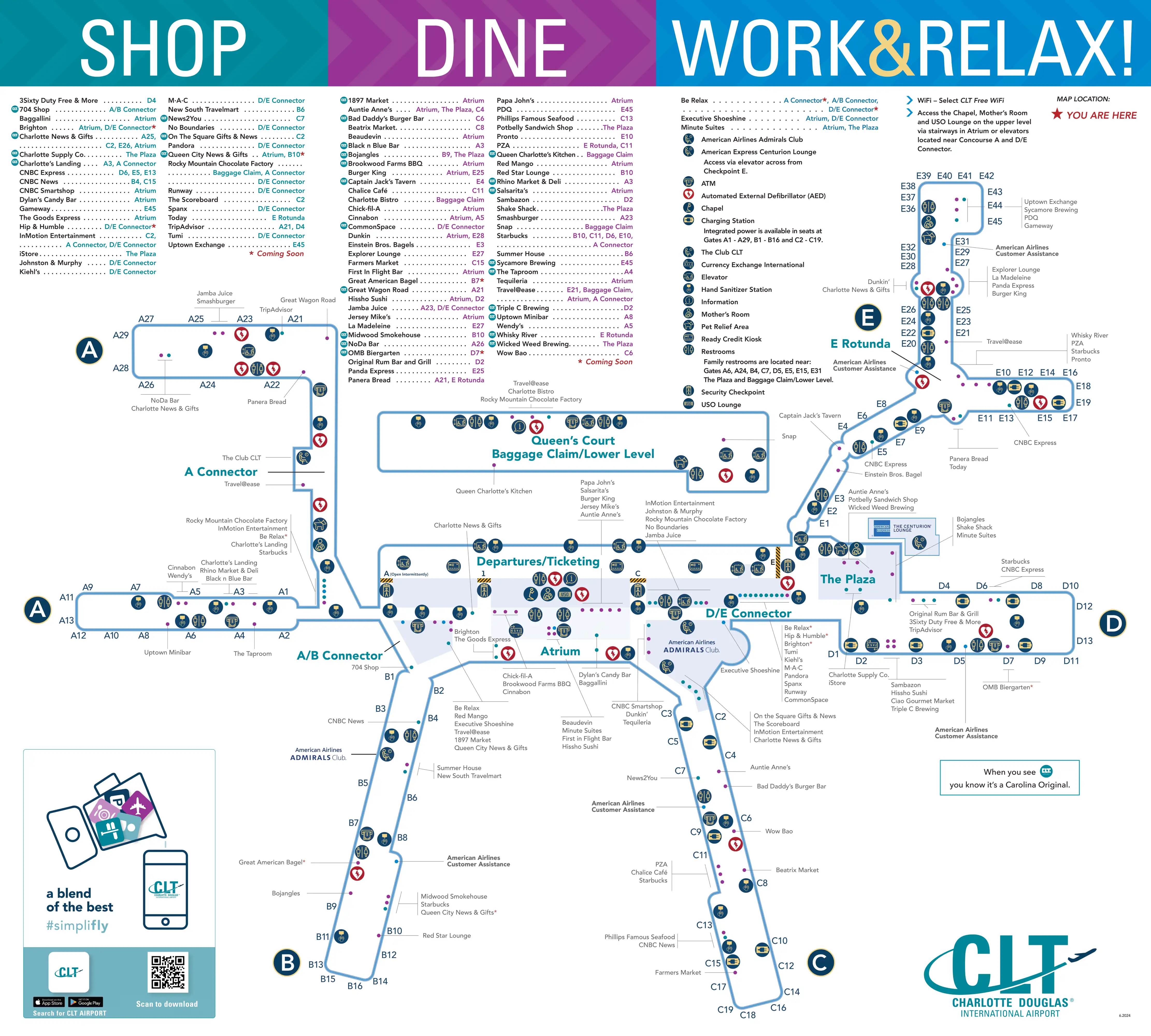 Charlotte Douglas International Airport Map 2024