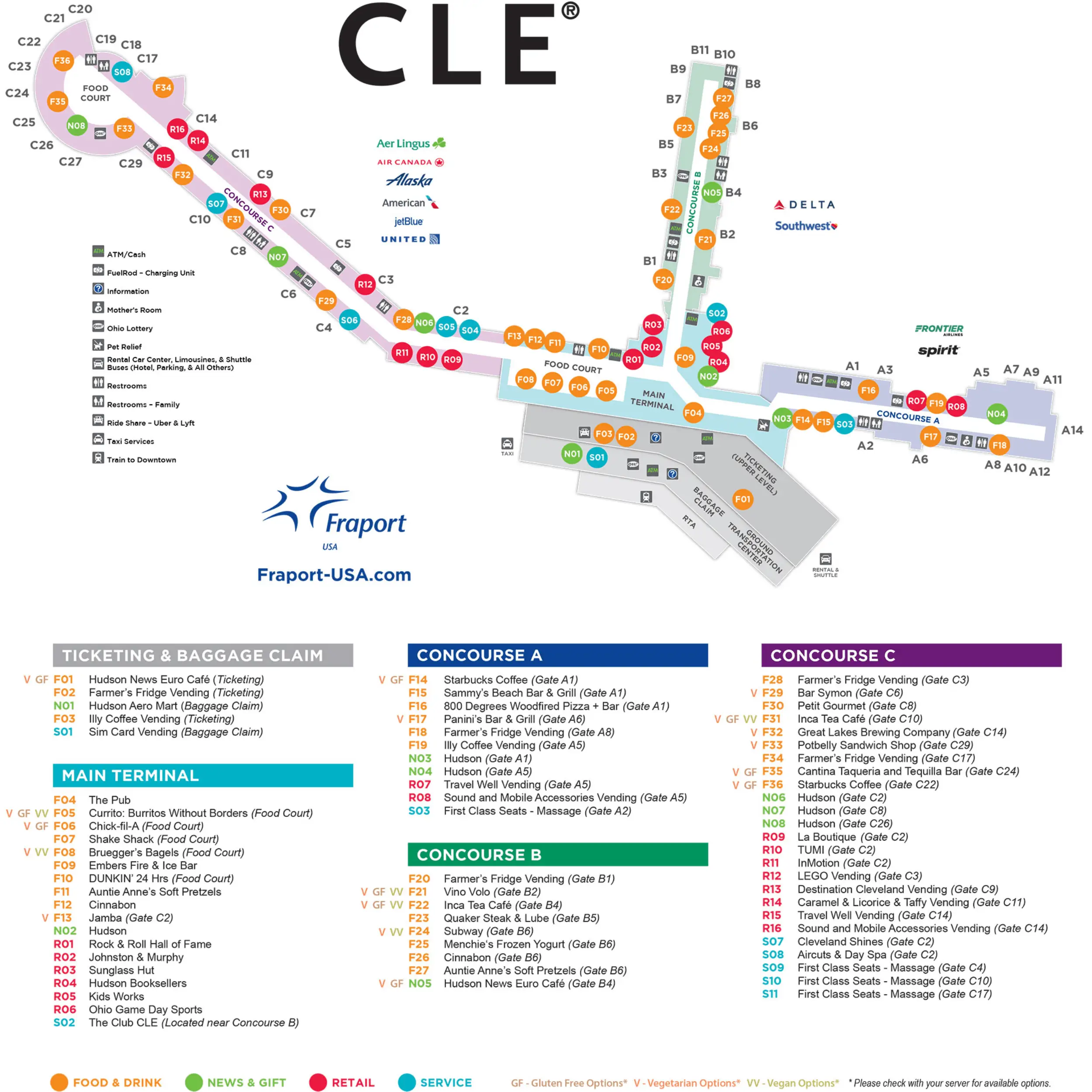 Cleveland Hopkins International Airport Map 2025