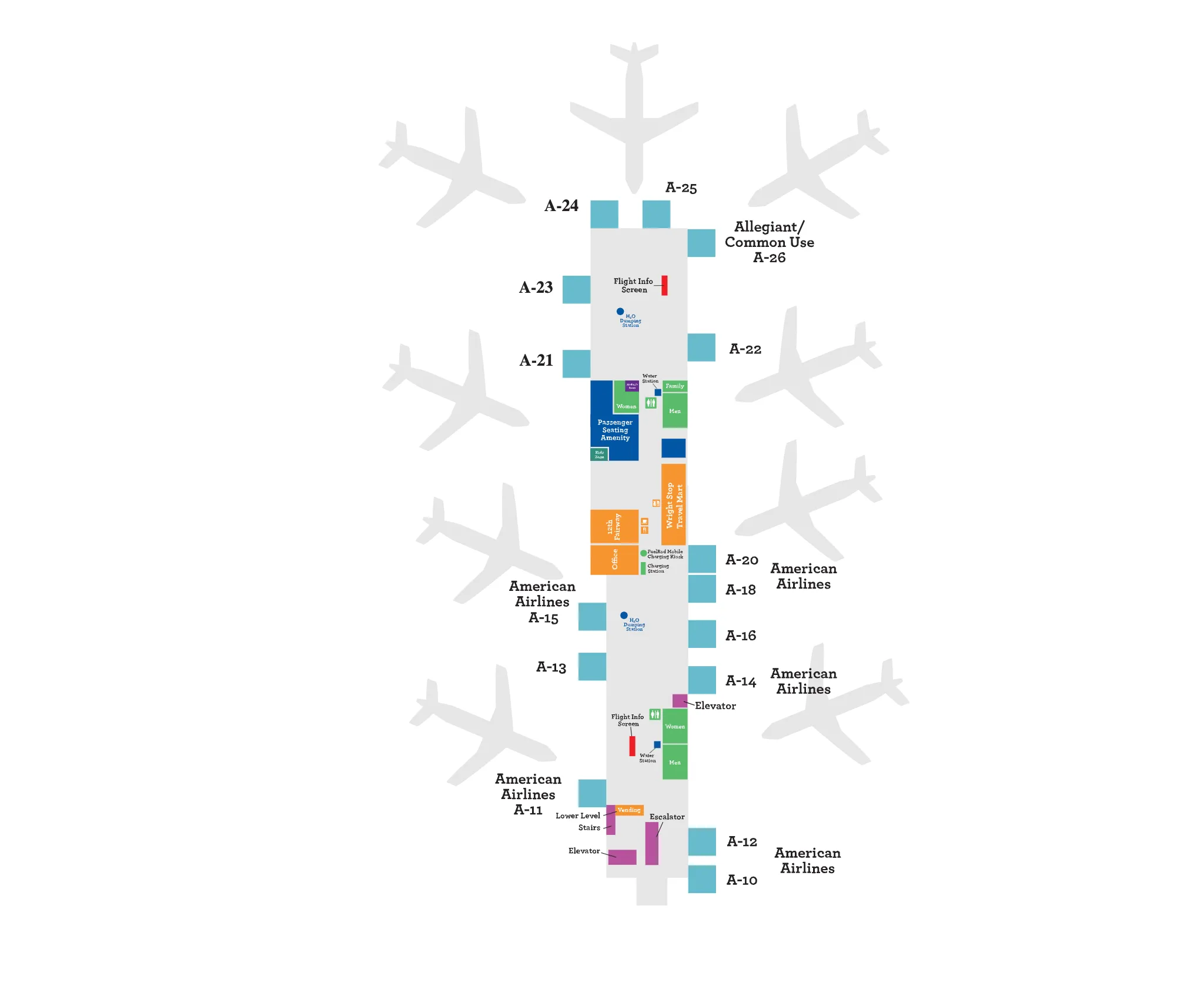Dayton Airport Terminal - Concourse A Map 2024