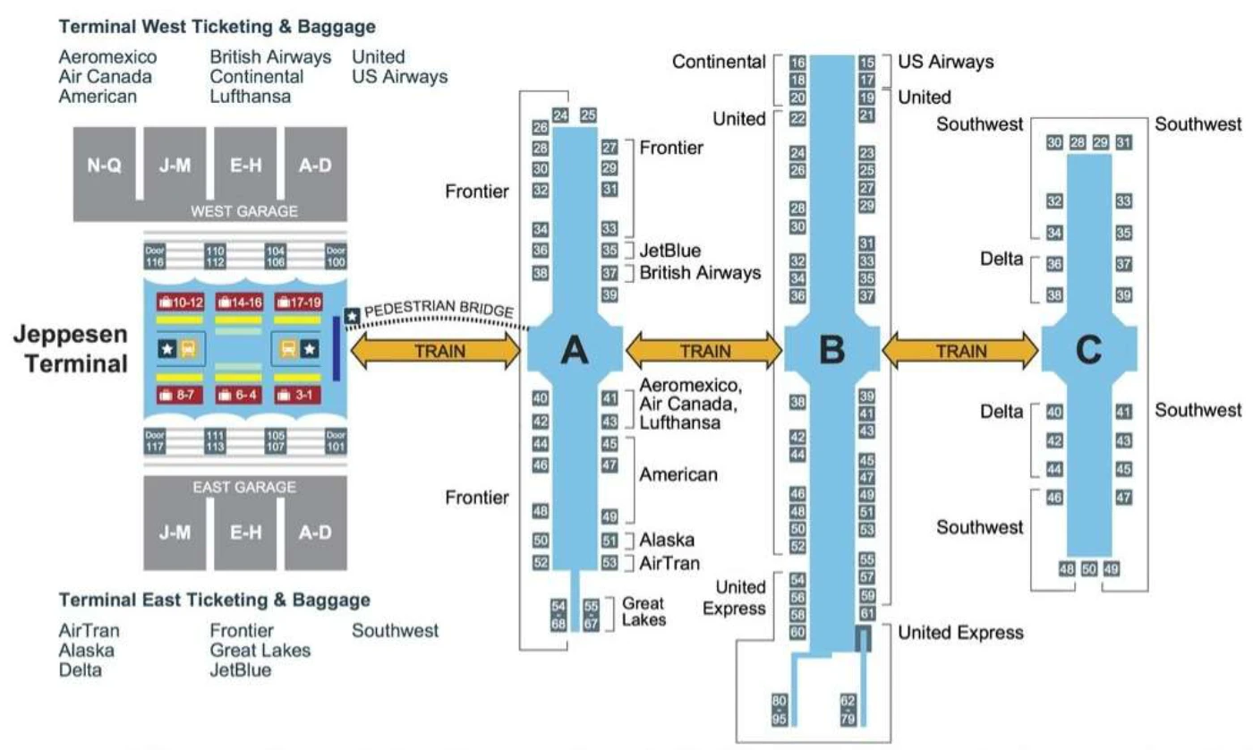 DEN Airport - Jeppesen Terminal Map 2 2024