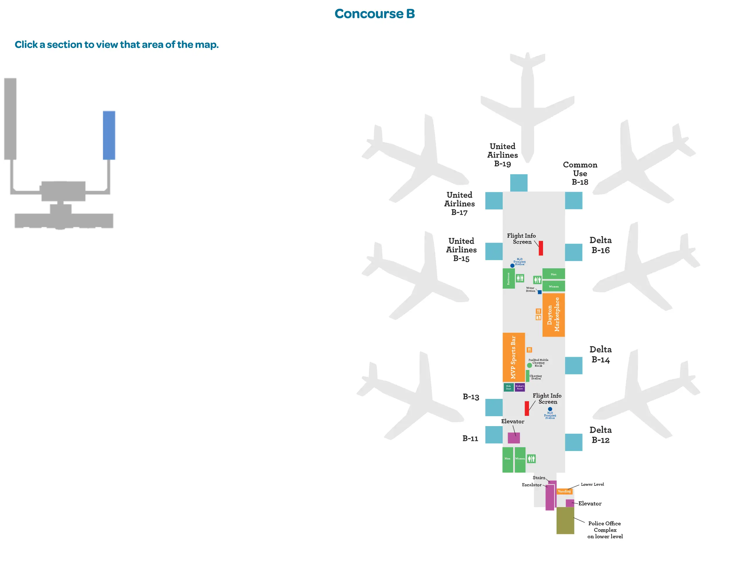 Dayton International Airport Concourse B Map 2026