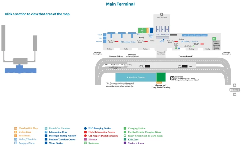 Dayton International Airport Main Terminal Map 2026