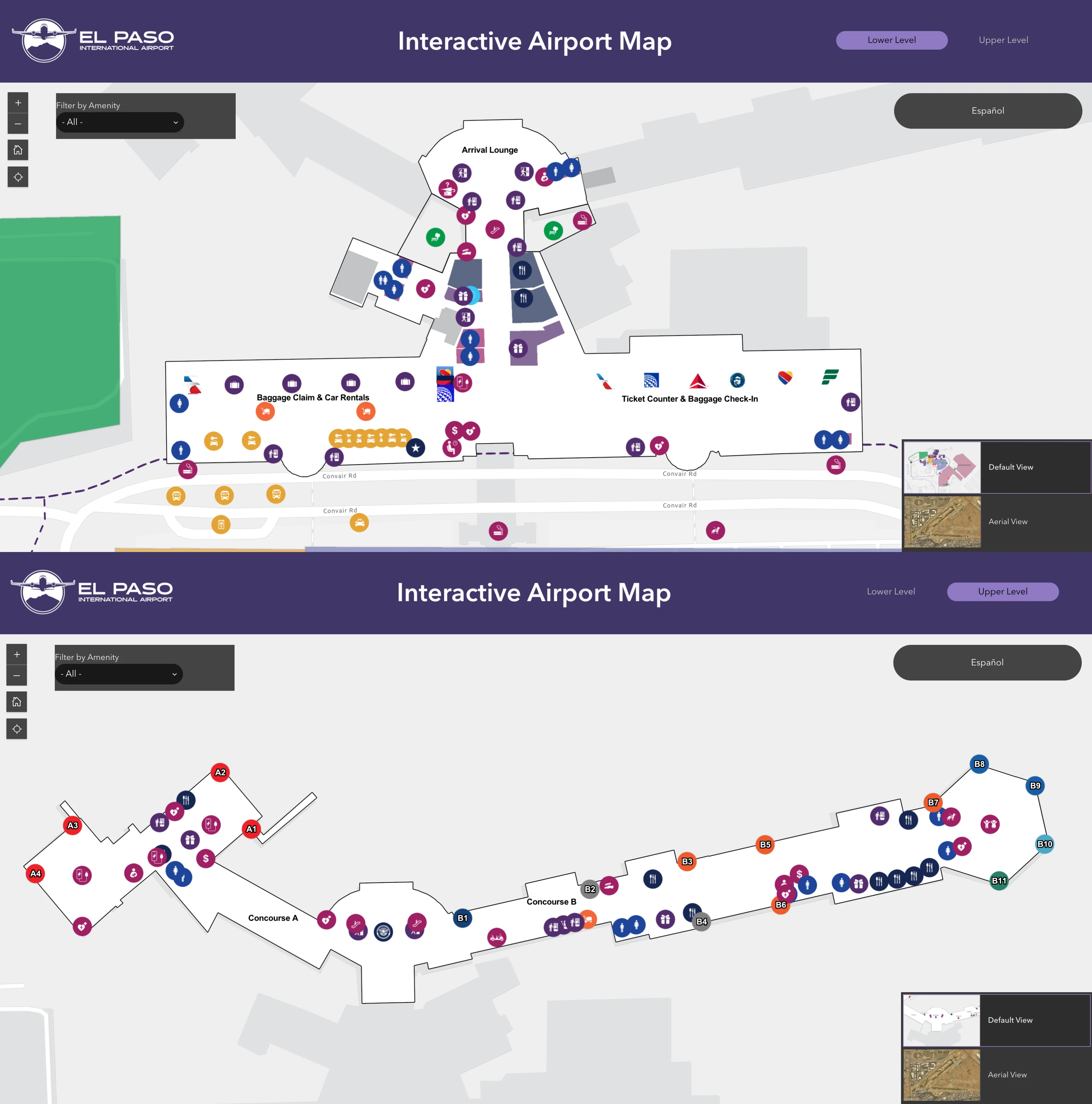 El Paso International Airport Map 2026