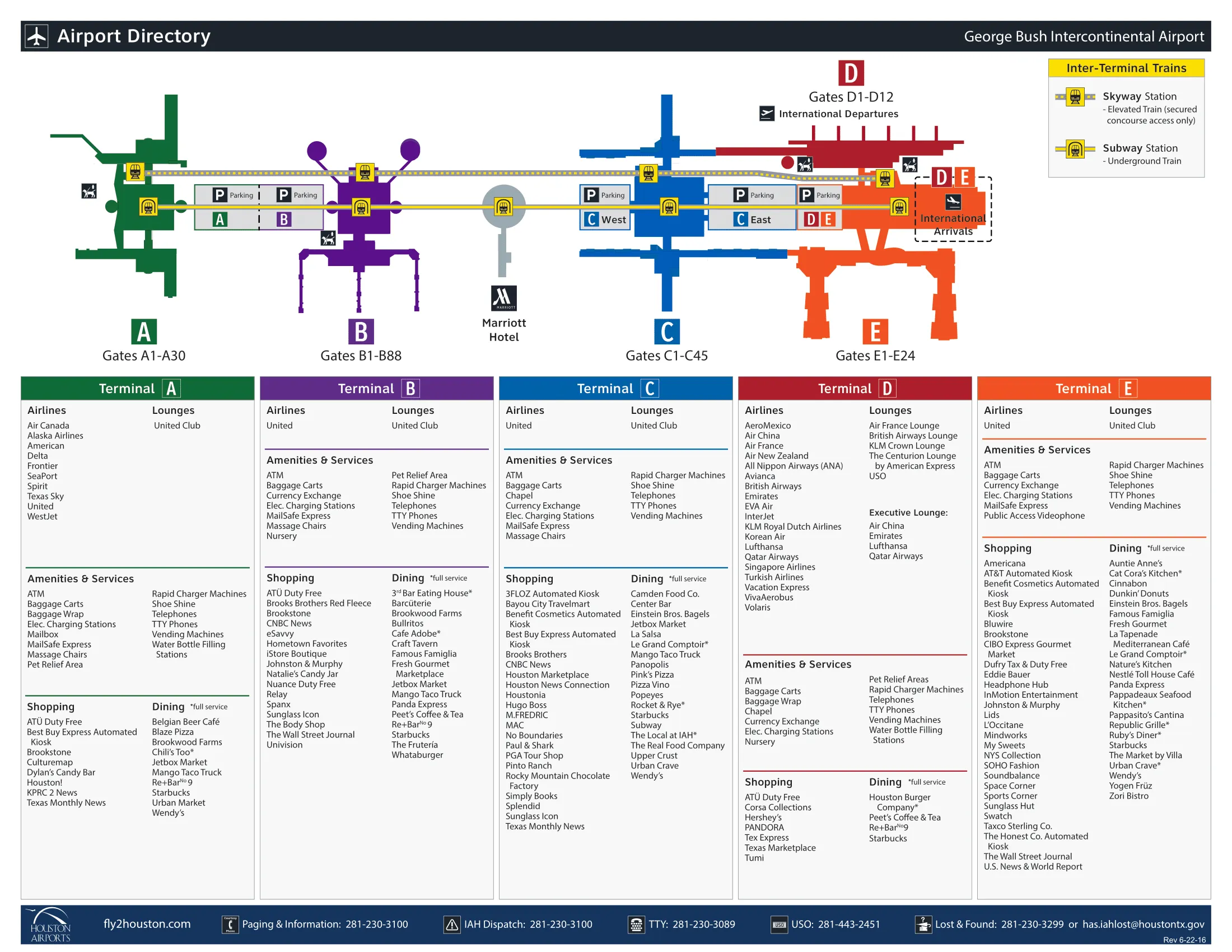 George Bush Intercontinental Airport Map 2016
