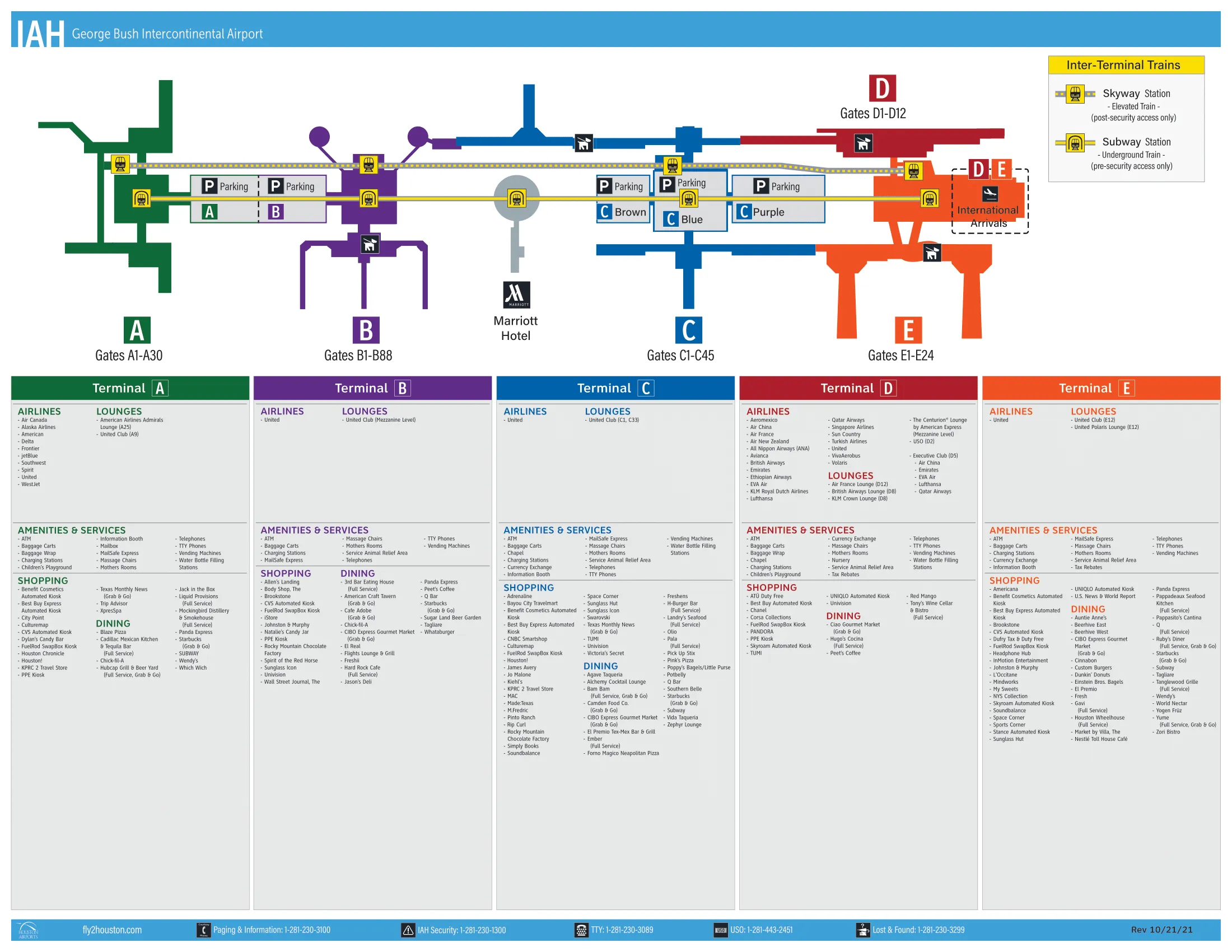 George Bush Intercontinental Airport Map 2021-2025