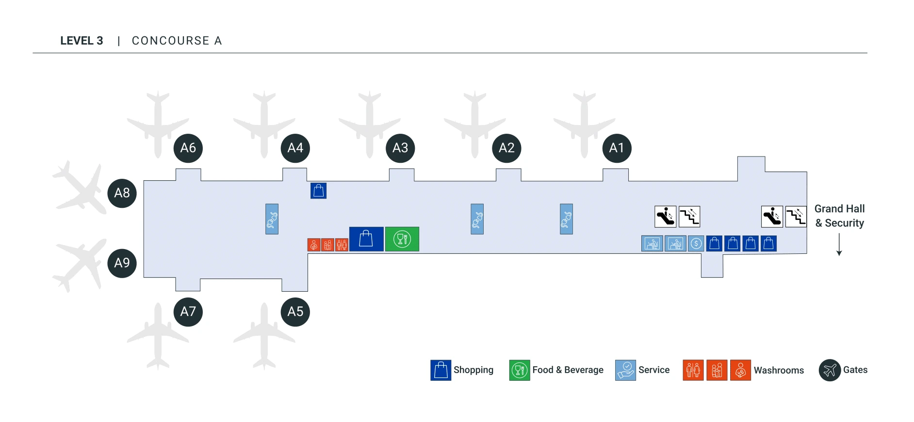 Greenville Spartanburg International Airport L3 Concourse A Map 2025