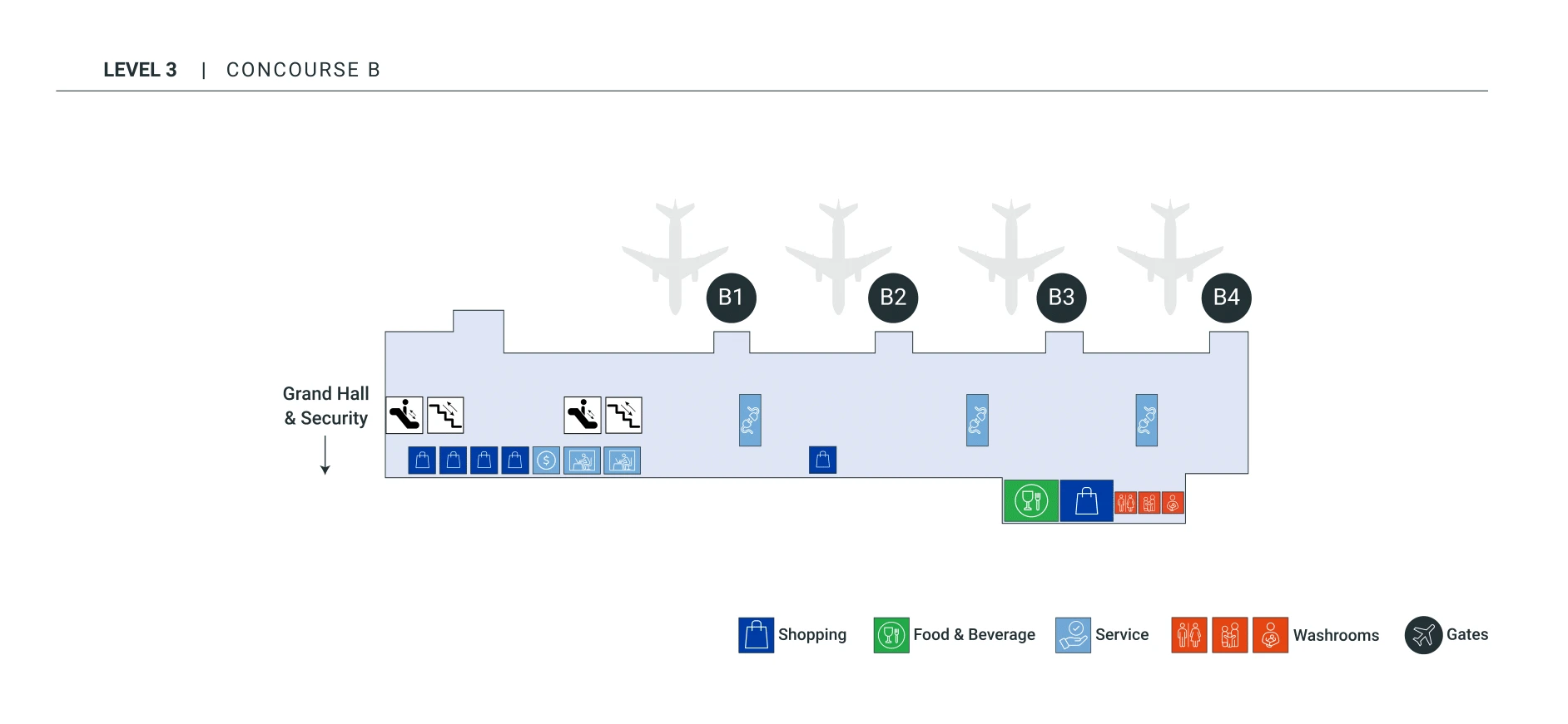 Greenville Spartanburg International Airport L3 Concourse B Map 2025