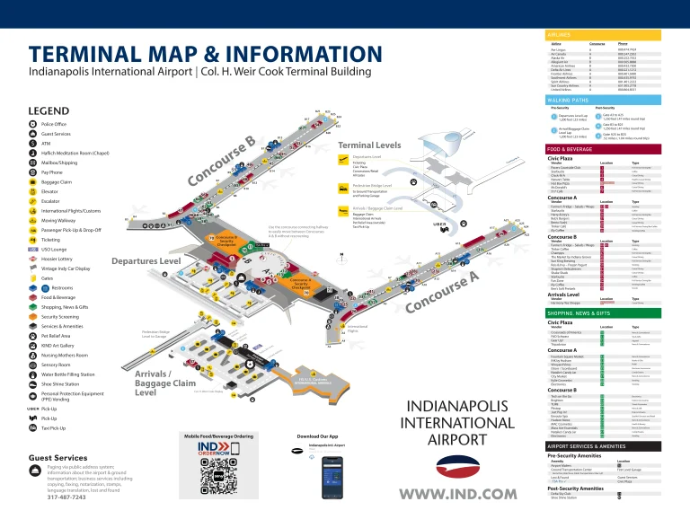 Indianapolis International Airport Map 2022-2025