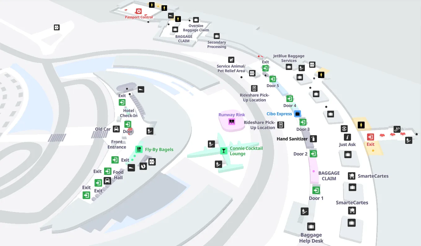 JFK Airport TWA Hotel - Hotel Check-In / Food Hall Map 2024