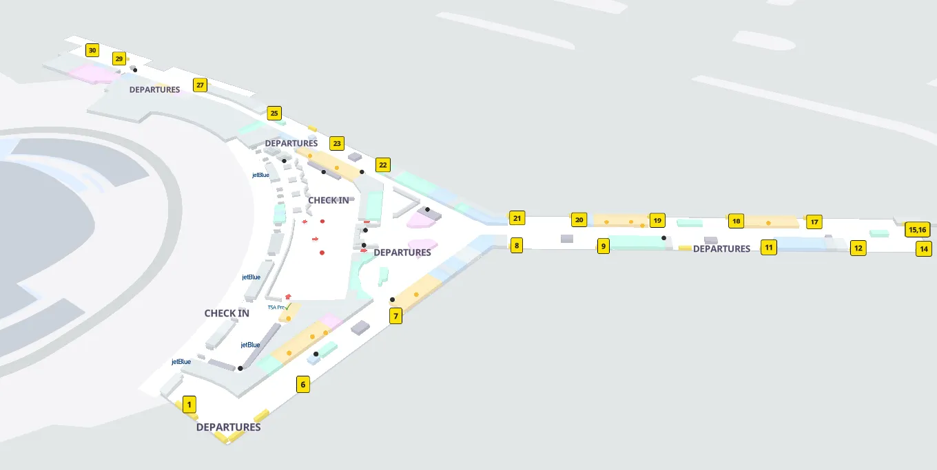 JFK Airport Terminal 5 - Departures/Check-In Map 2024