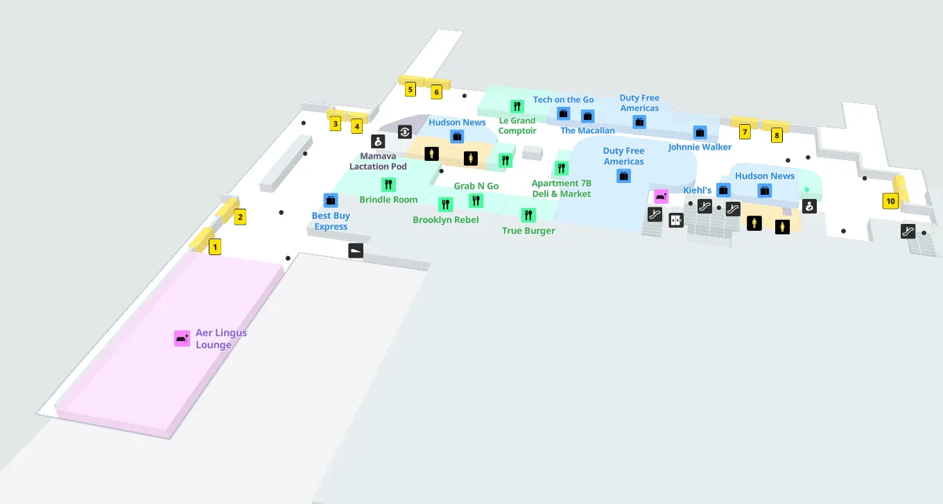 JFK Airport Terminal 7 - Departures Map 2024