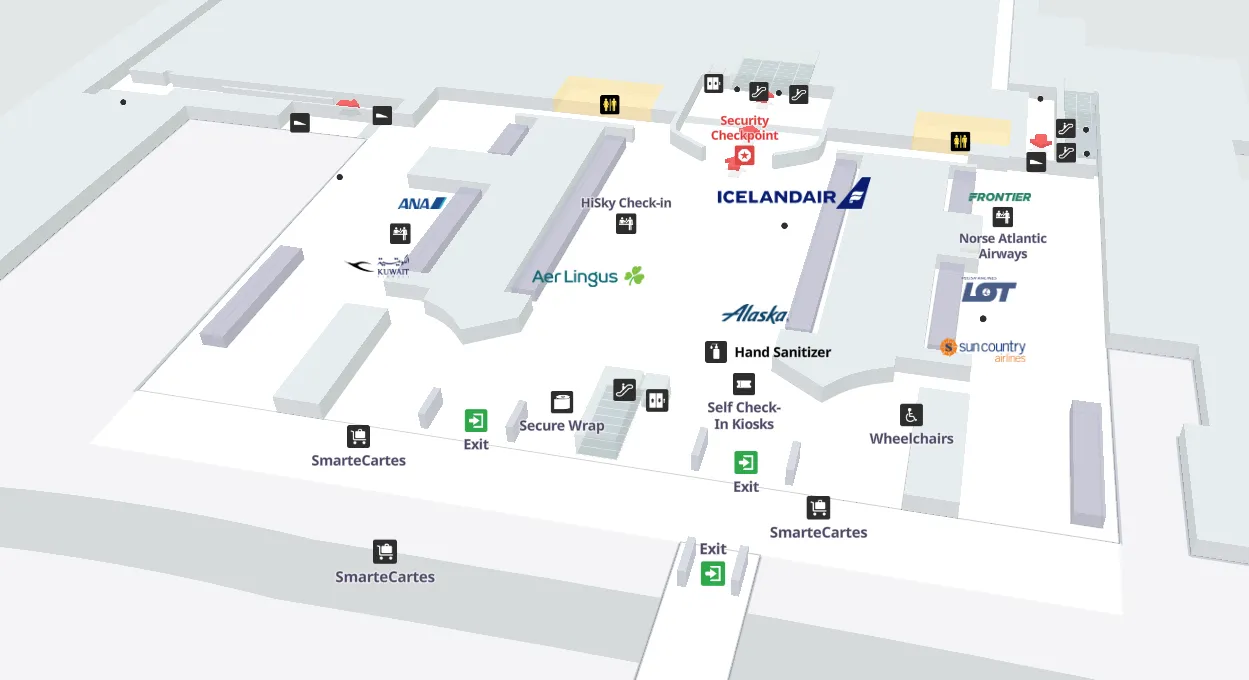 JFK Airport Terminal 7 - Ticketing/Check-In Map 2024