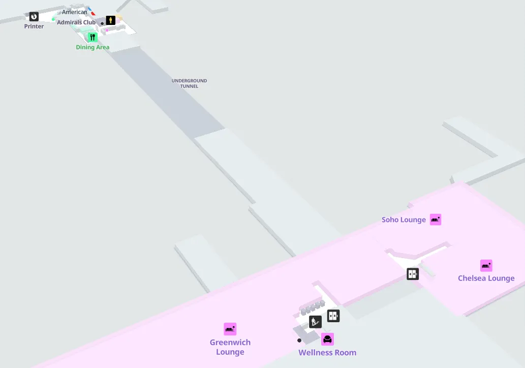 JFK Airport Terminal 8 - Lounges Map 2024