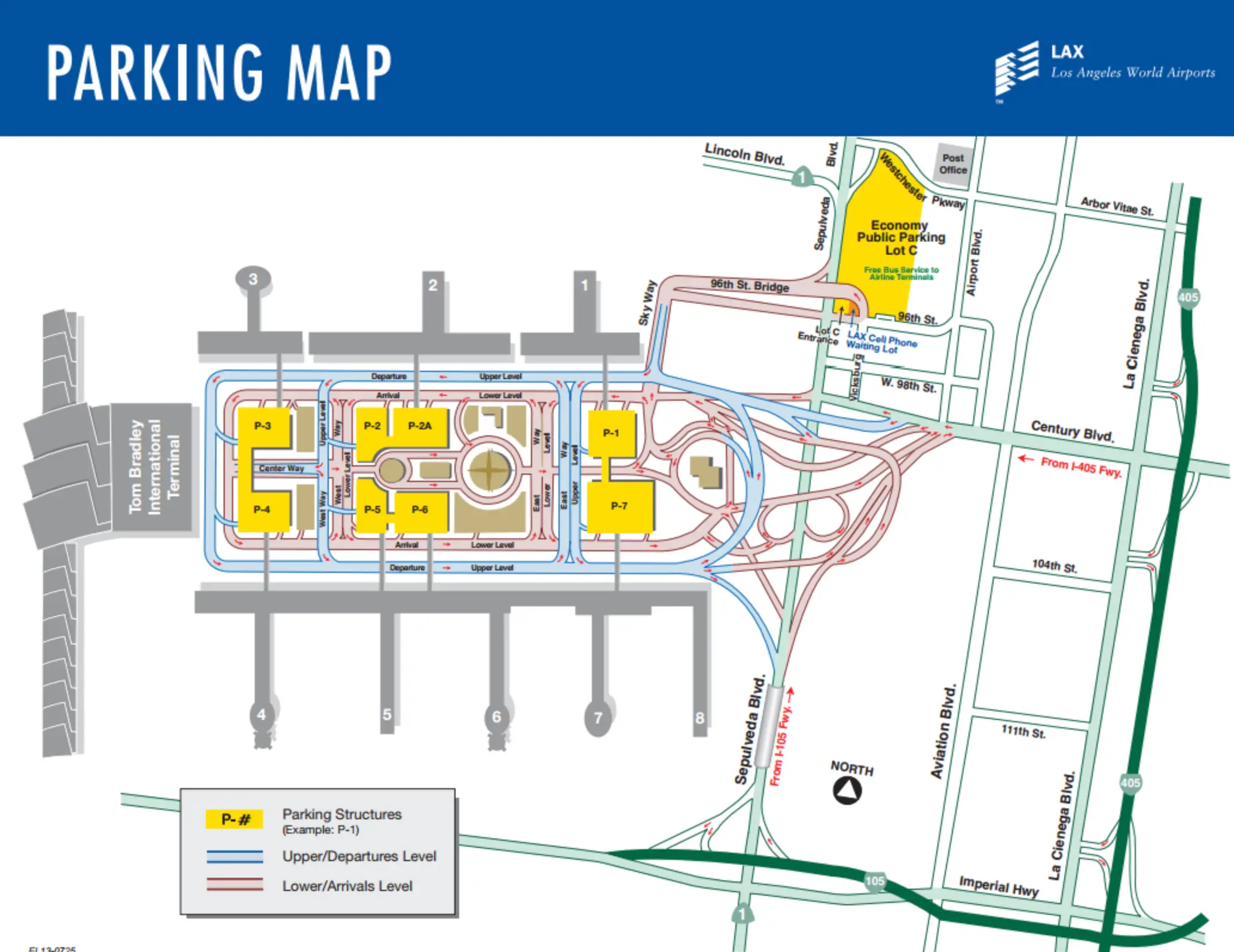 LAX Airport Terminal Parking Map 2024