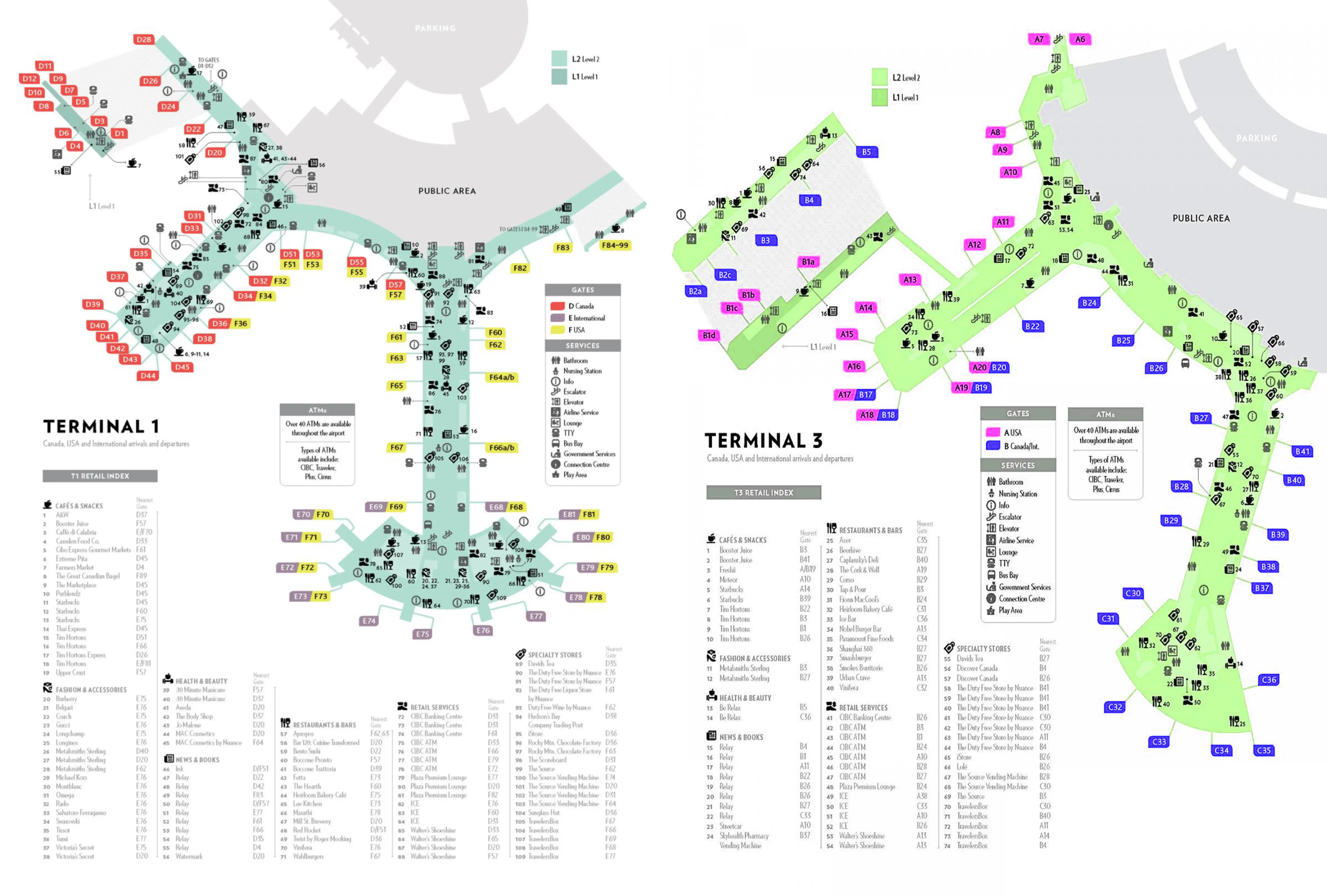 Lester B Pearson International Airport Terminal Map 2022-2025